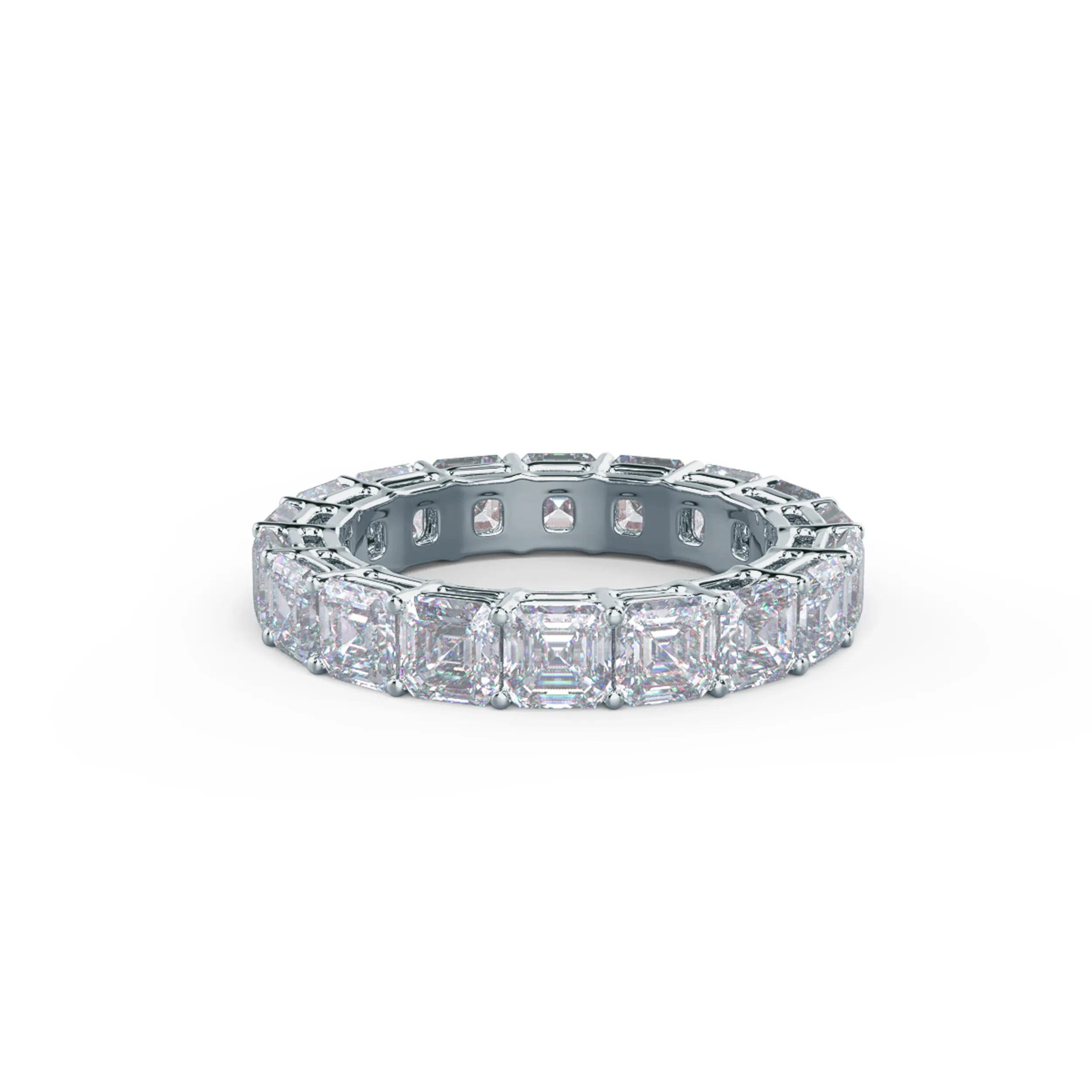 White Gold Asscher Eternity Band featuring Exceptional Quality 5.5 Carat Diamonds (Main View)