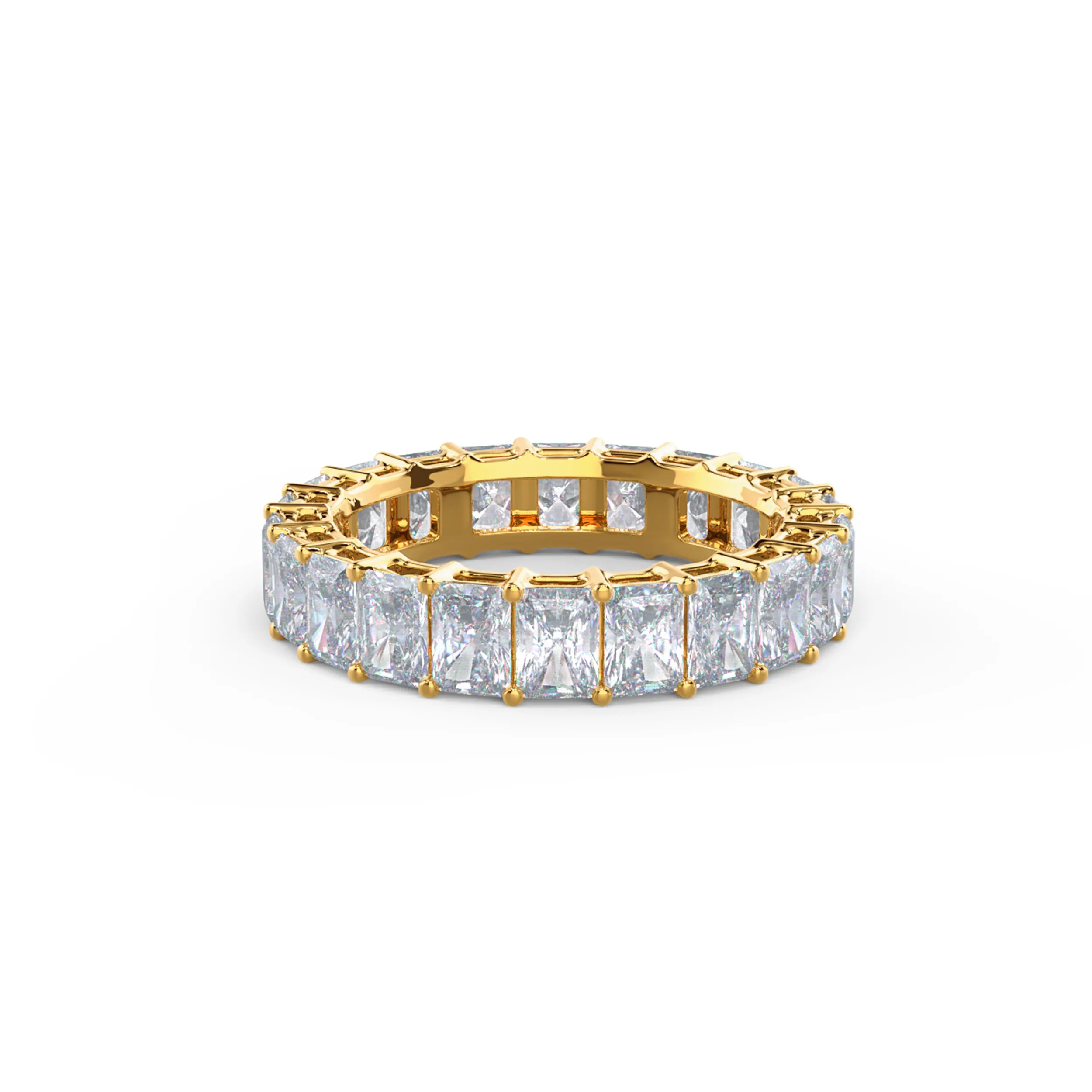 4.4 ct Lab Diamonds Radiant Eternity Band in 18kt Yellow Gold (Main View)