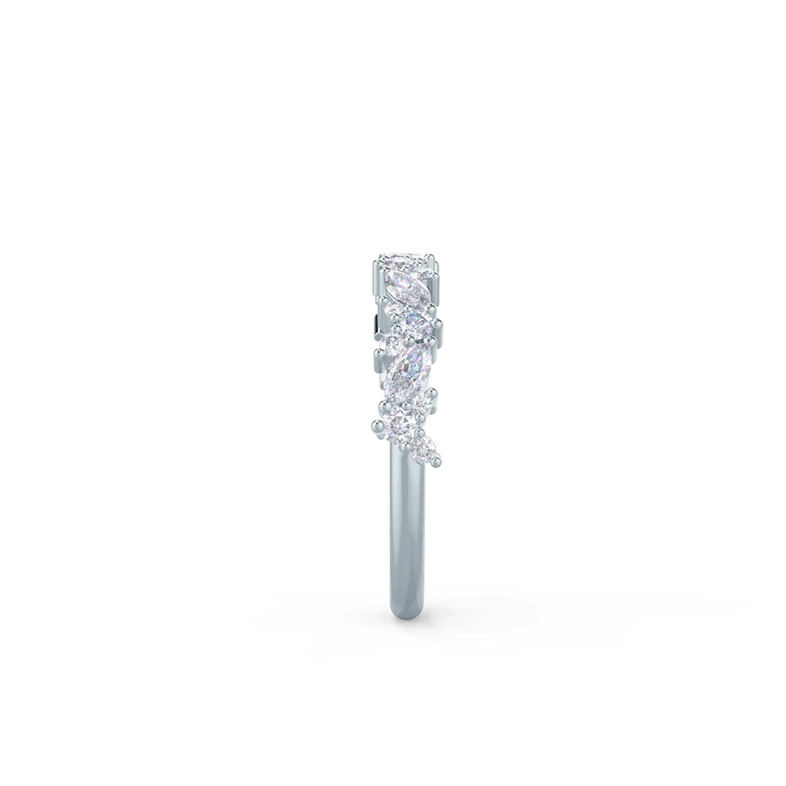 Hand Selected 0.75 Carat Lab Diamonds Jessica Half Band in 18k White Gold (Side View)