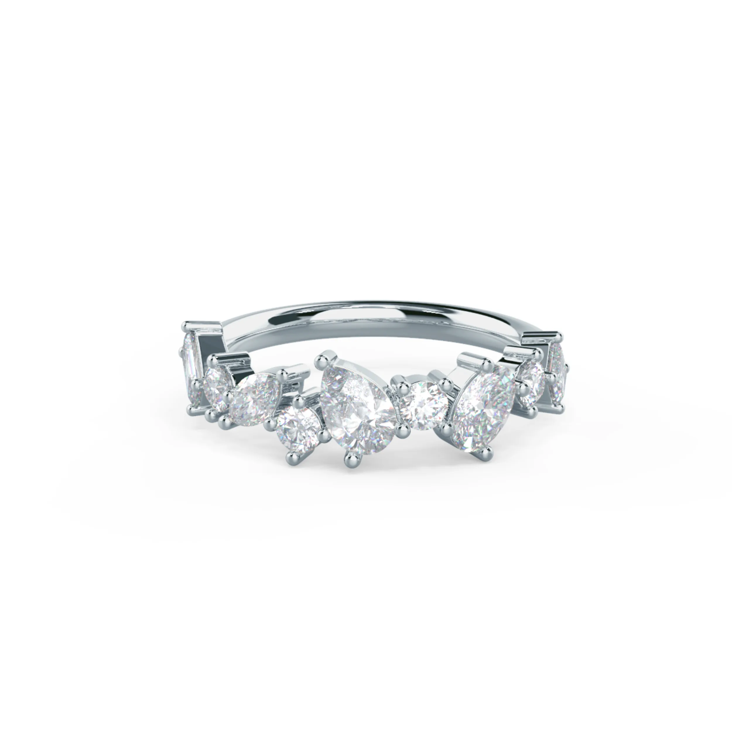 Hand Selected 1.75 ct Lab Diamonds set in 18k White Gold Alyssa Half Band (Main View)