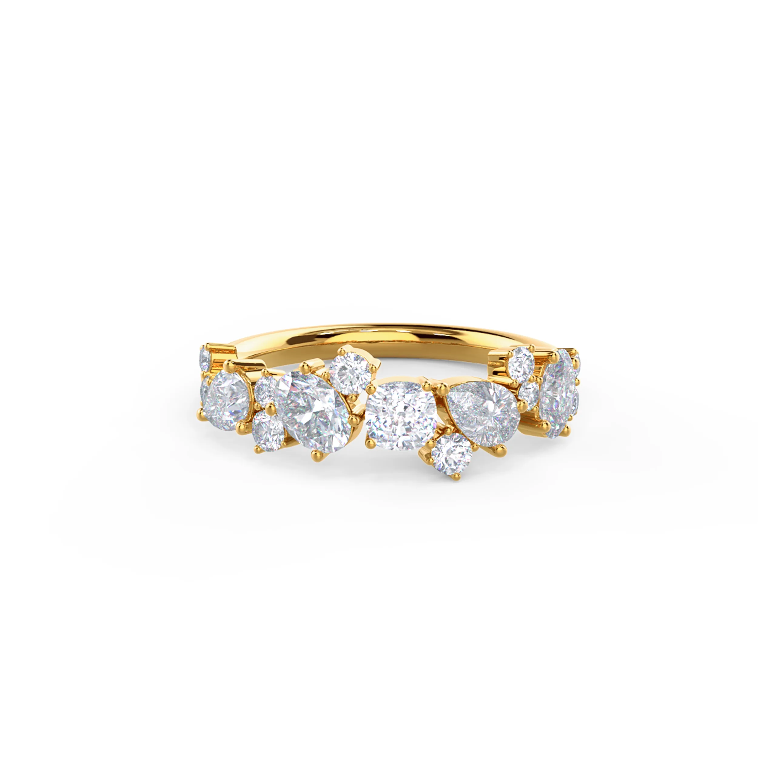 18k Yellow Gold Mary Half Band featuring Exceptional Quality 1.5 Carat Lab Diamonds (Main View)