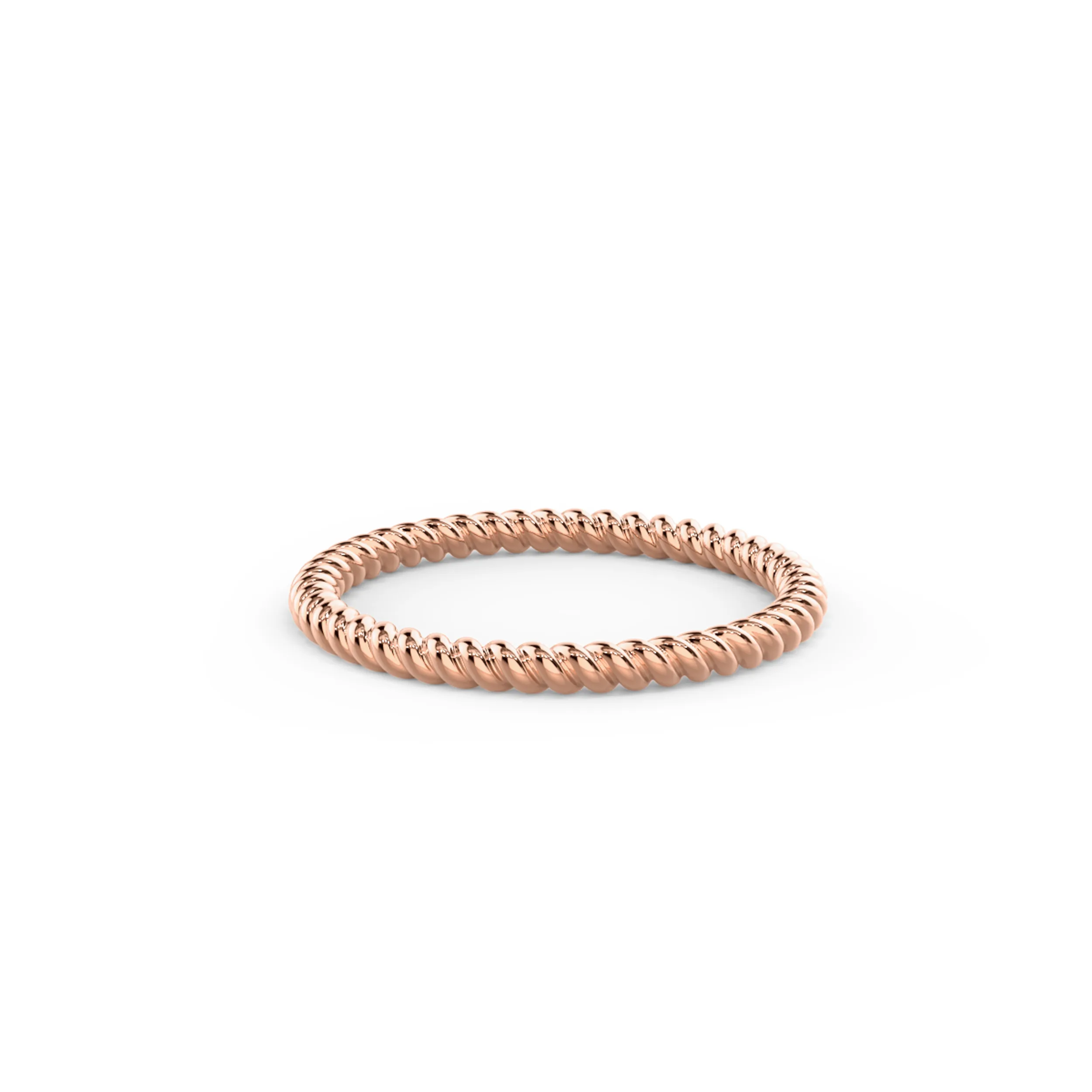 Rose Gold Rope Eternity Band featuring High Quality Plain Metal Lab Diamonds (Main View)