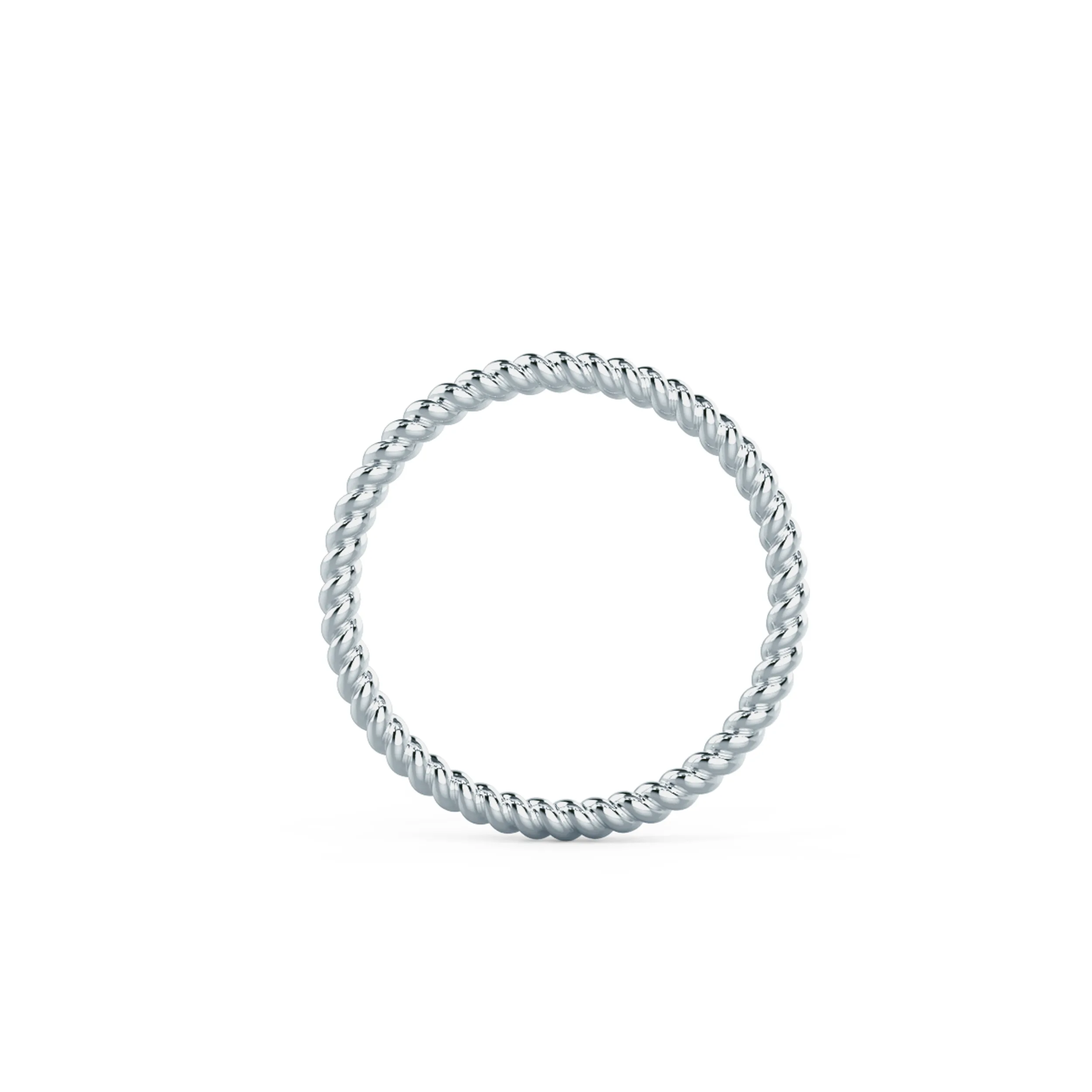 White Gold Rope Eternity Band featuring Hand Selected Plain Metal Lab Diamonds (Profile View)