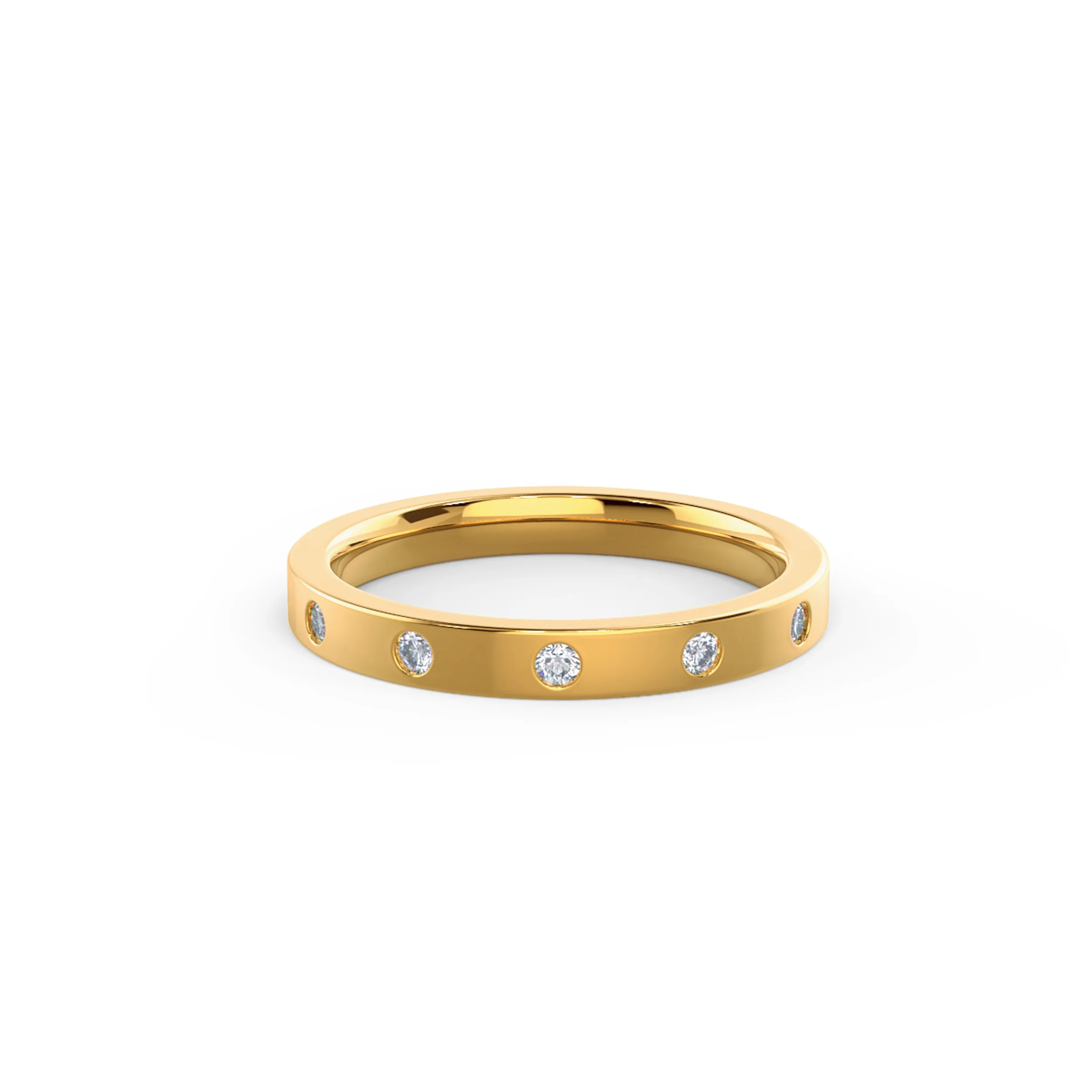 Exceptional Quality 0.3 Carat Round Brilliant Diamonds Flat Flush Set Eternity Band in 14k Yellow Gold (Main View)