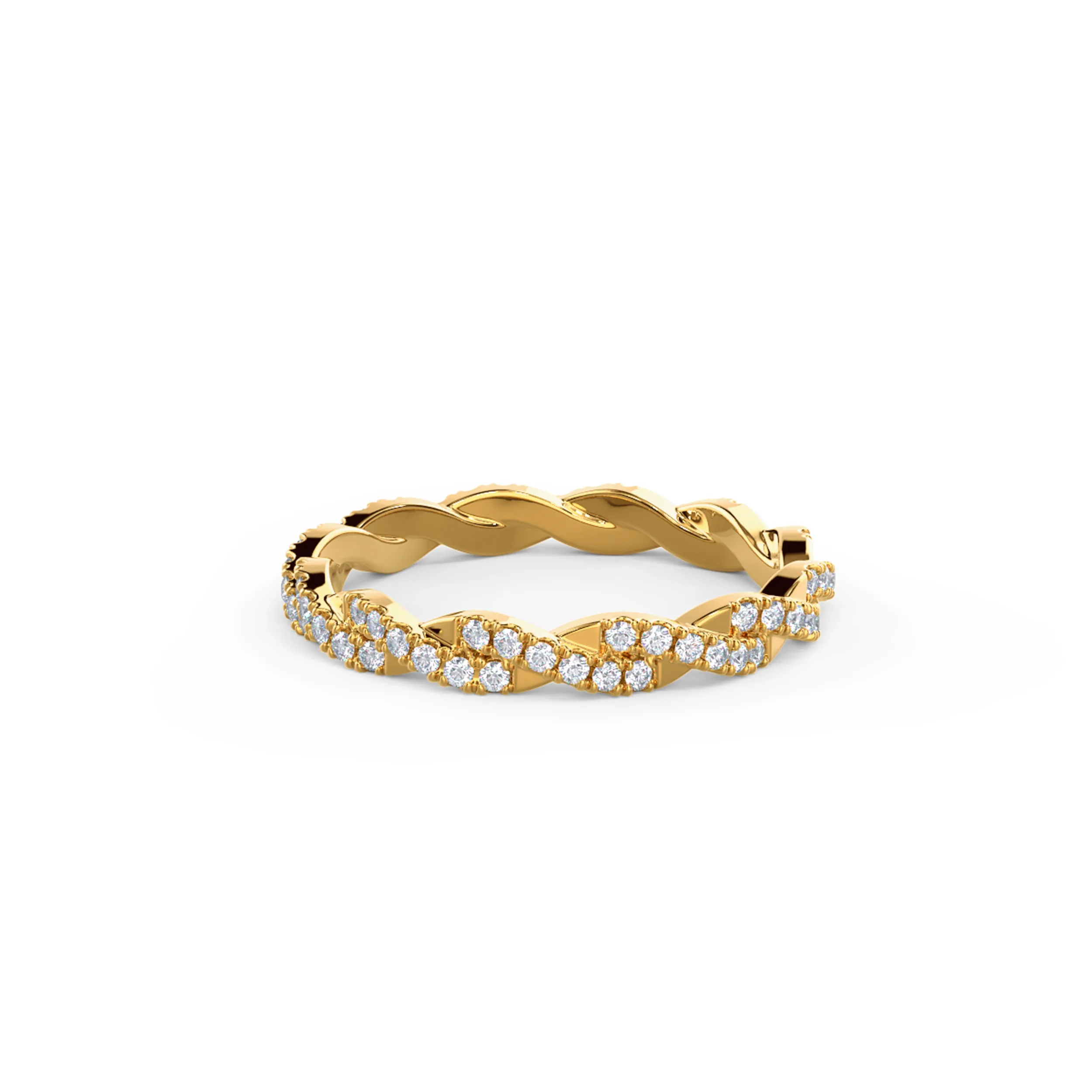 18k Yellow Gold Infinity Twist Full Eternity Band featuring High Quality 0.45 Carat Round Brilliant Diamonds (Main View)