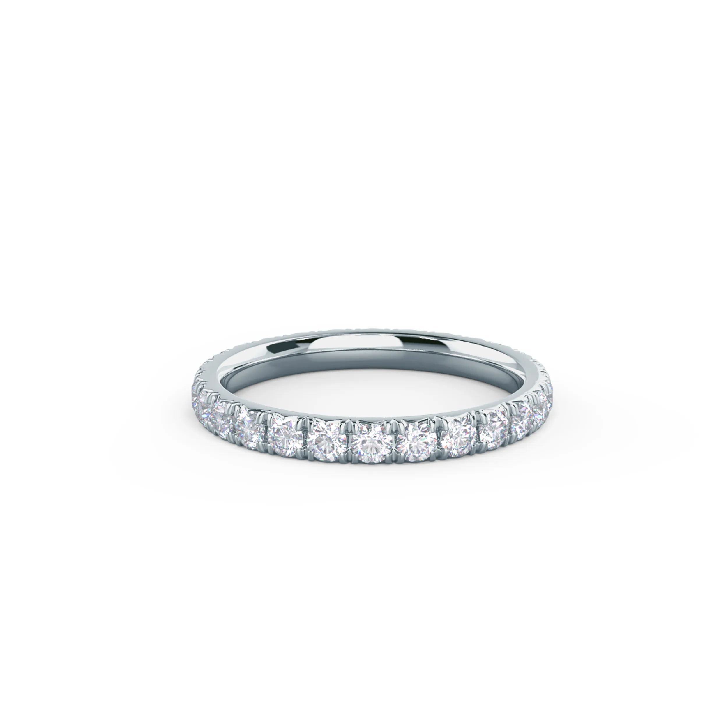 1.0 ctw Round Diamonds French Pavé Eternity Band in 18k White Gold (Main View)