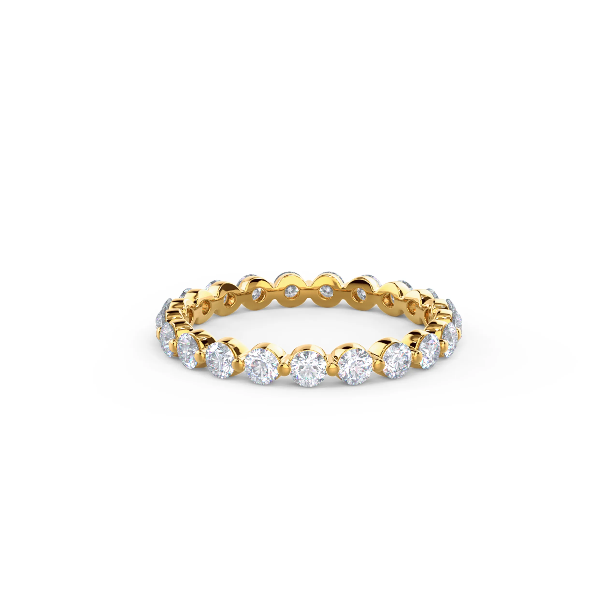 1.0 ct Round Brilliant Lab Diamonds Shared Prong Eternity Band in Yellow Gold (Main View)