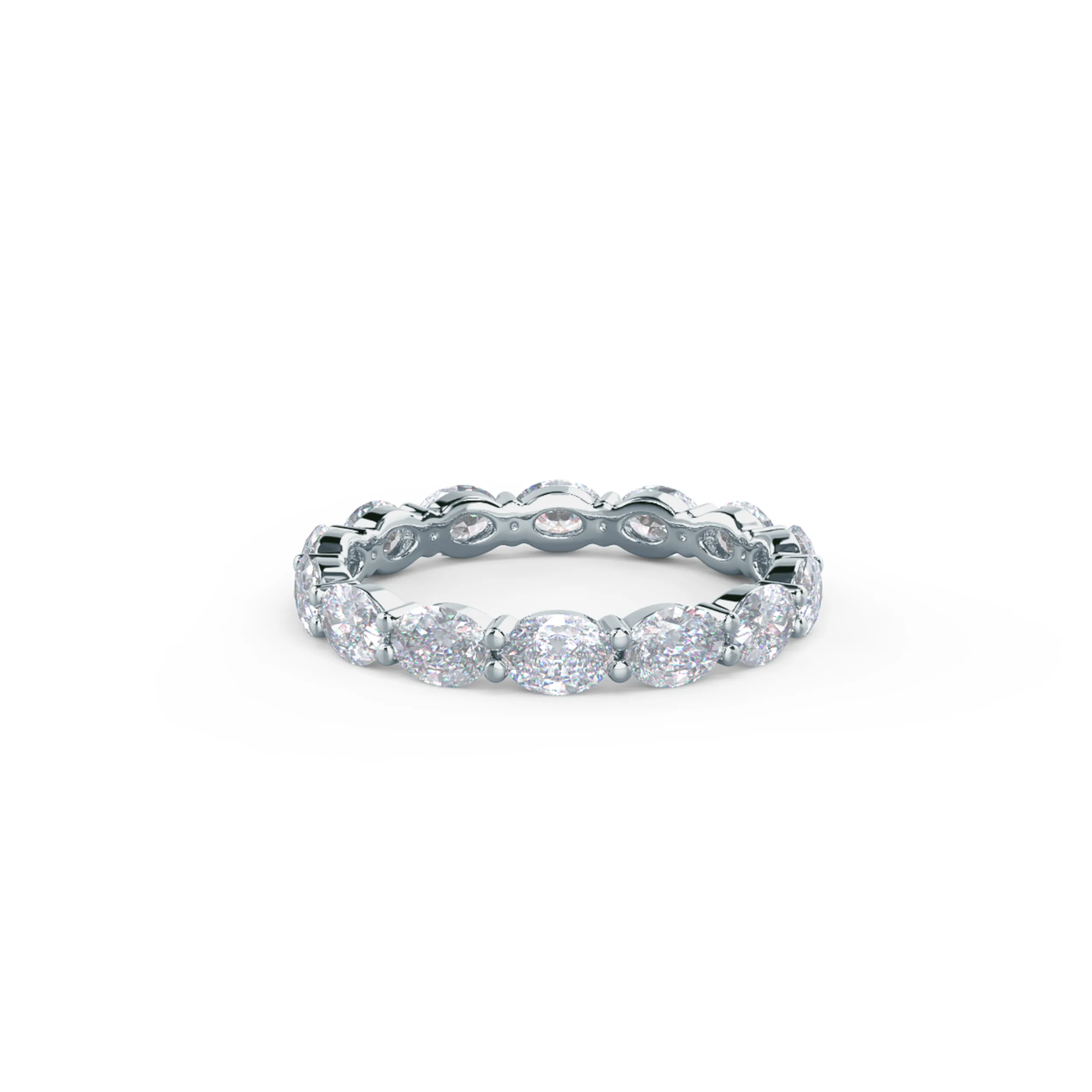 18k White Gold East-West Oval Eternity Band featuring High Quality 2.0 Carat Diamonds (Main View)