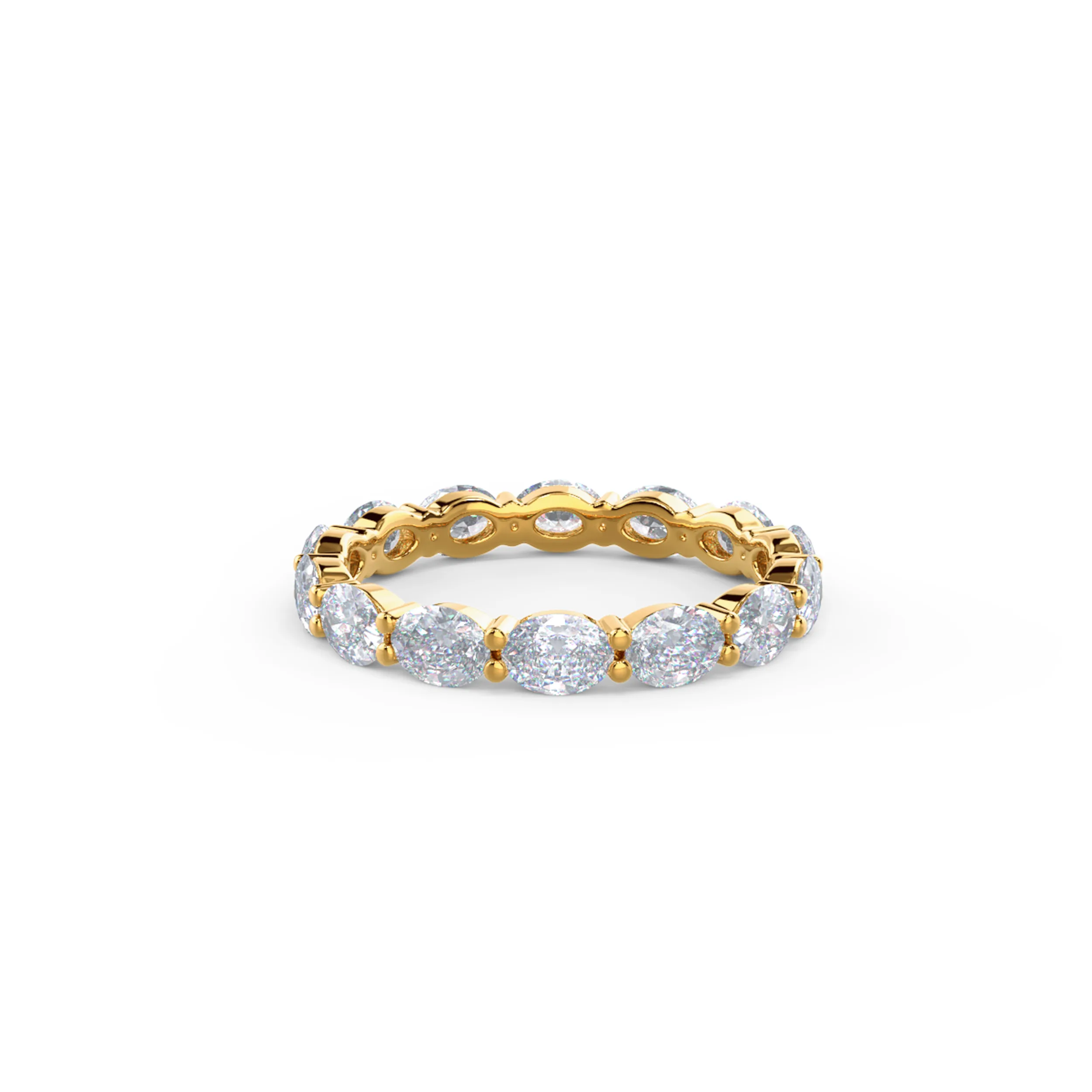 18k Yellow Gold East-West Oval Diamond Eternity Band featuring Exceptional Quality 2.0 ct Lab Diamonds (Main View)