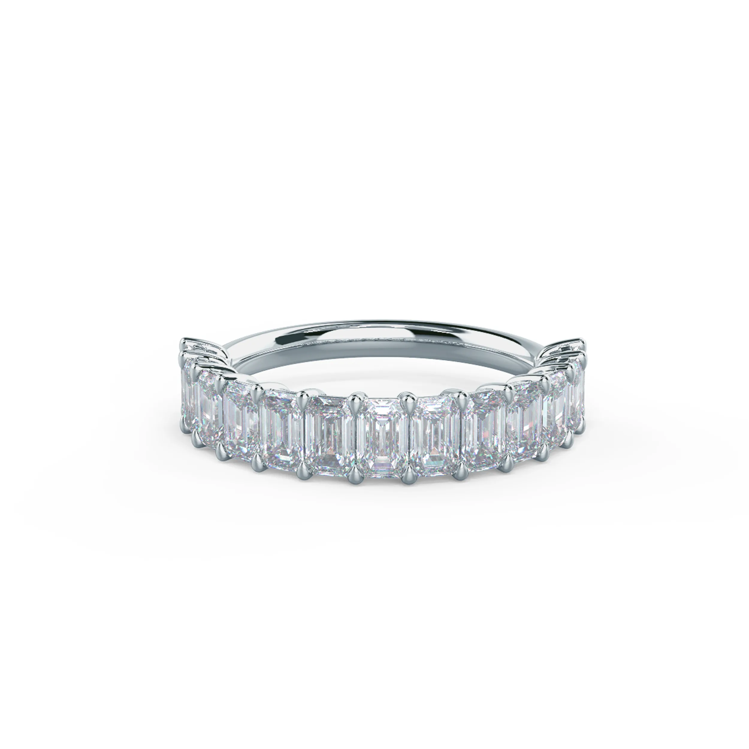 2.5 ctw Lab Grown Diamonds Emerald Half Band in 18k White Gold (Main View)