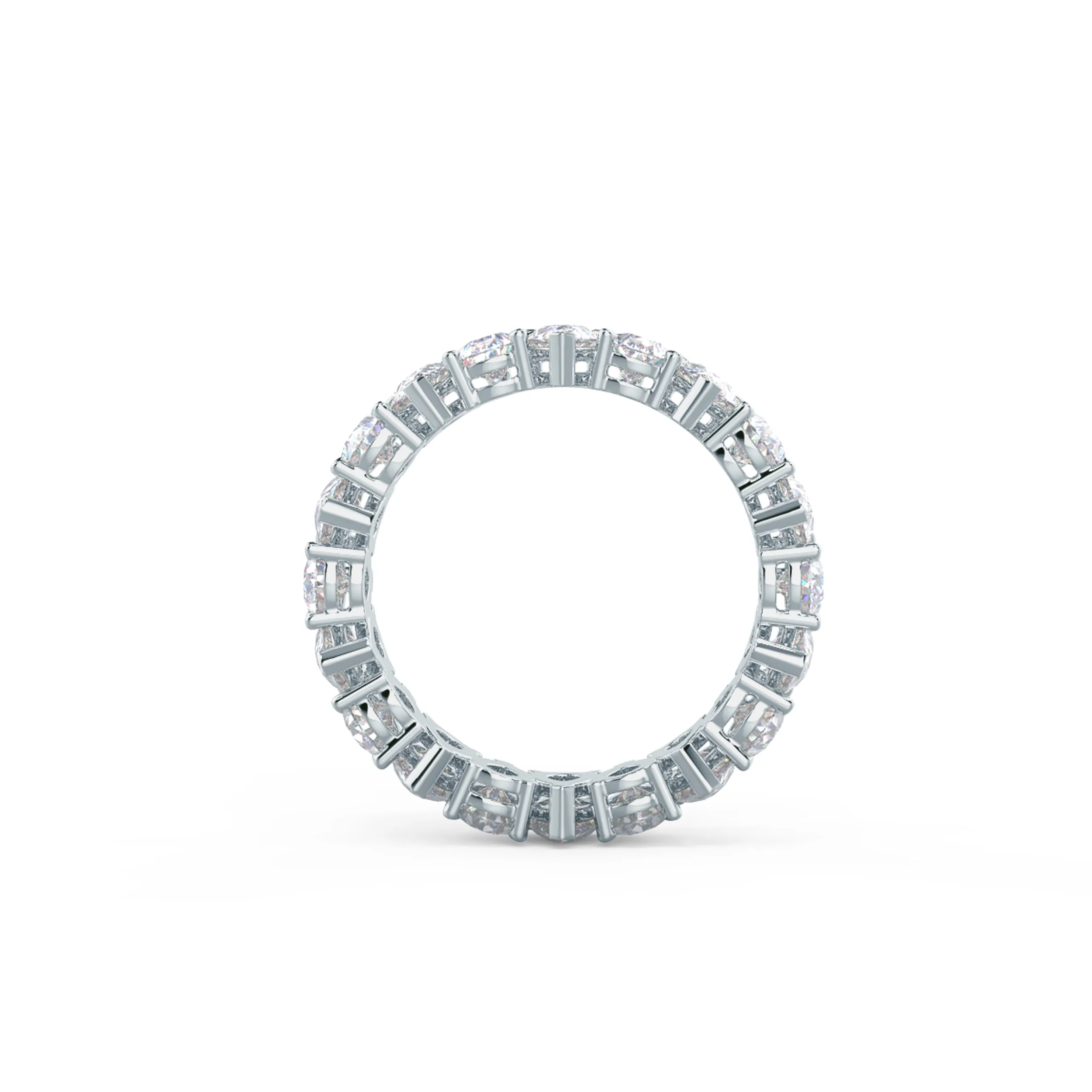 3.6 ctw Lab Diamonds Pear Alternating Eternity Band in 18k White Gold (Profile View)