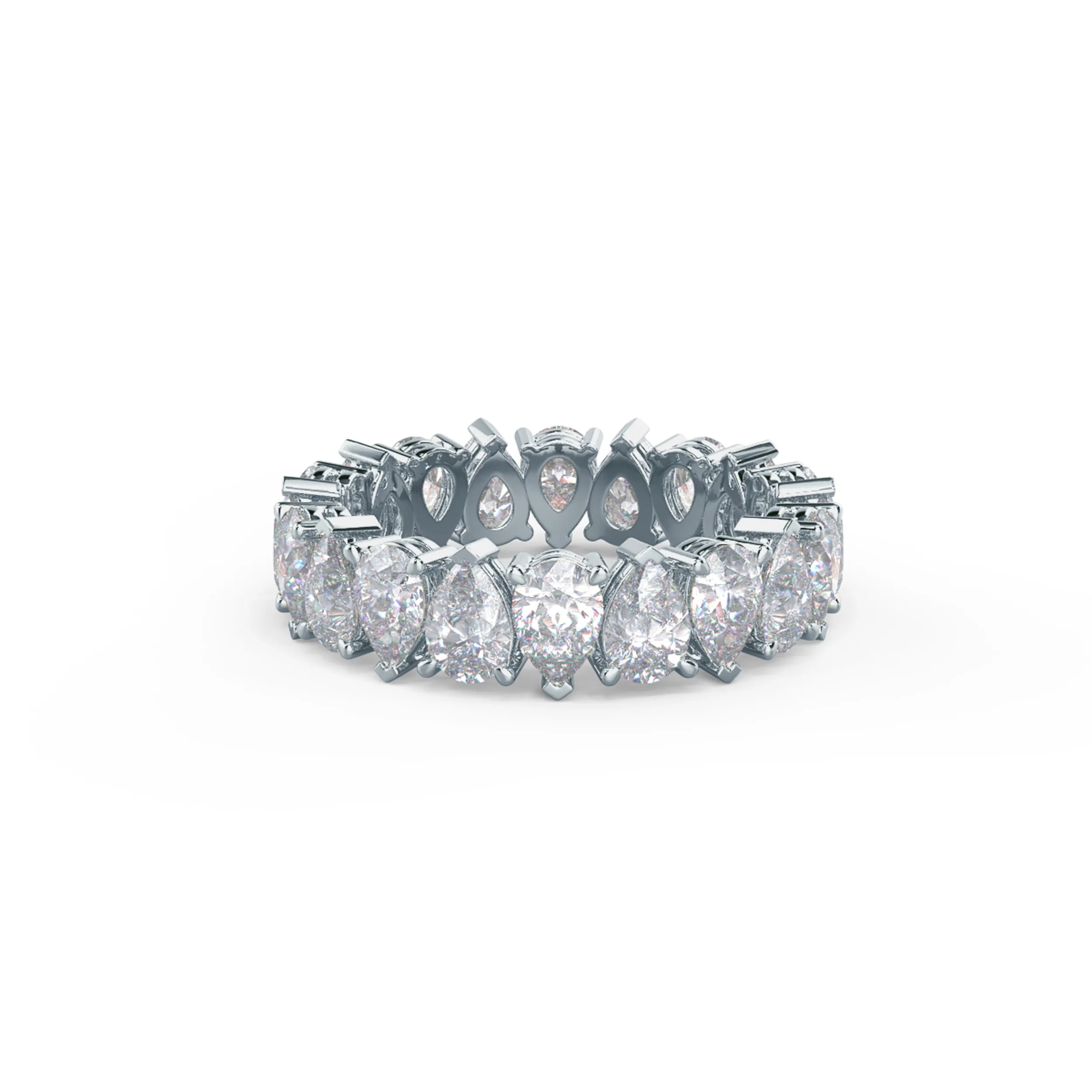 3.6 Carat Lab Created Diamonds Pear Alternating Eternity Band in 18k White Gold (Main View)