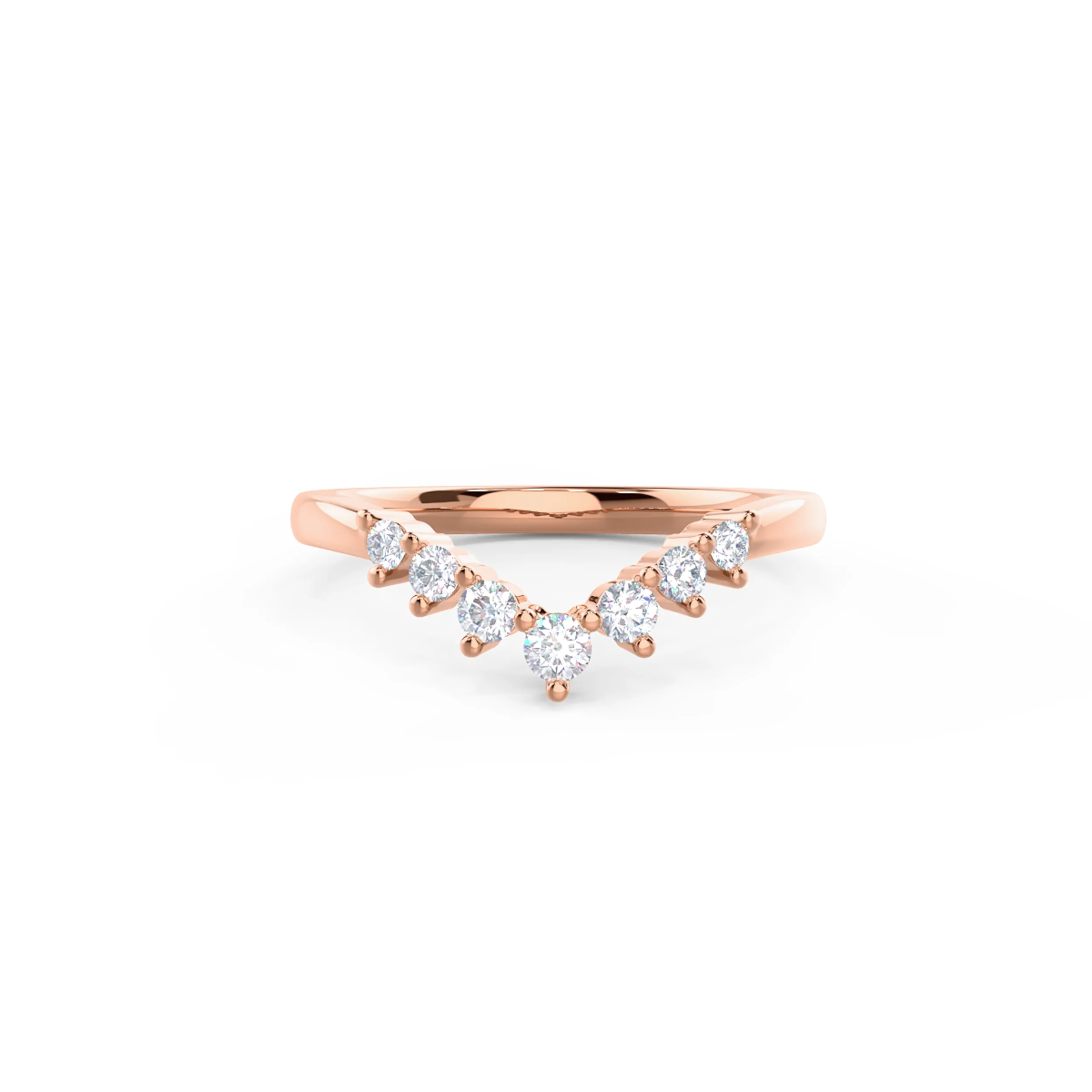 Exceptional Quality 0.45 Carat Round Diamonds Nesting Half Band in 14k Rose Gold (Main View)