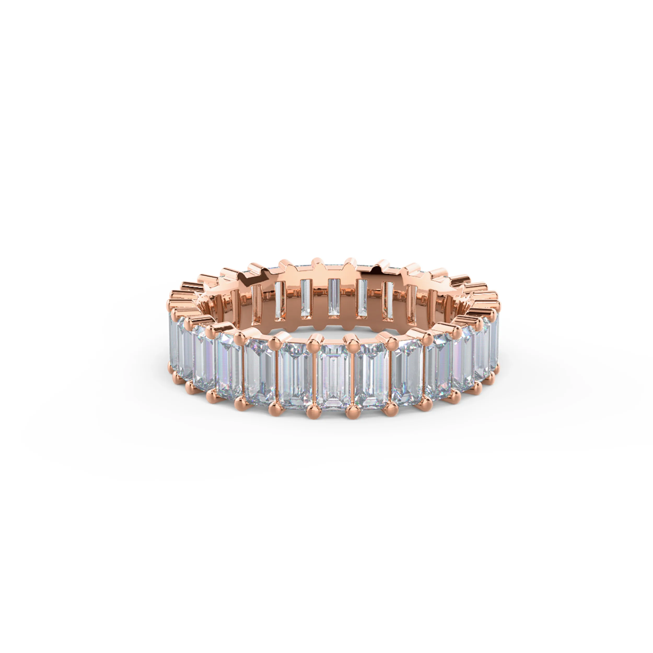2.8 ct Lab Diamonds set in 14k Rose Gold Baguette Eternity Band (Main View)