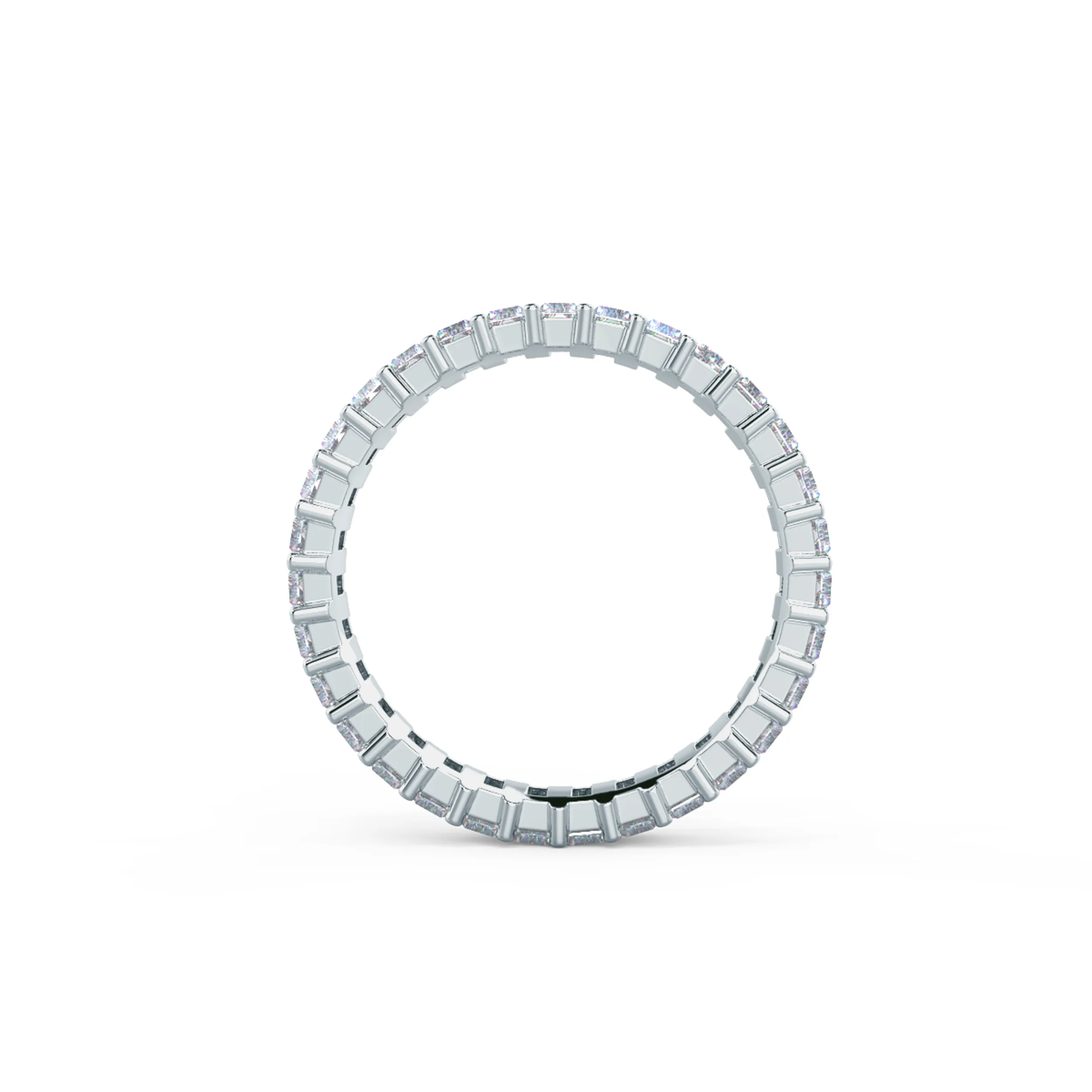 2.8 Carat Lab Diamonds set in White Gold Baguette Eternity Band (Profile View)