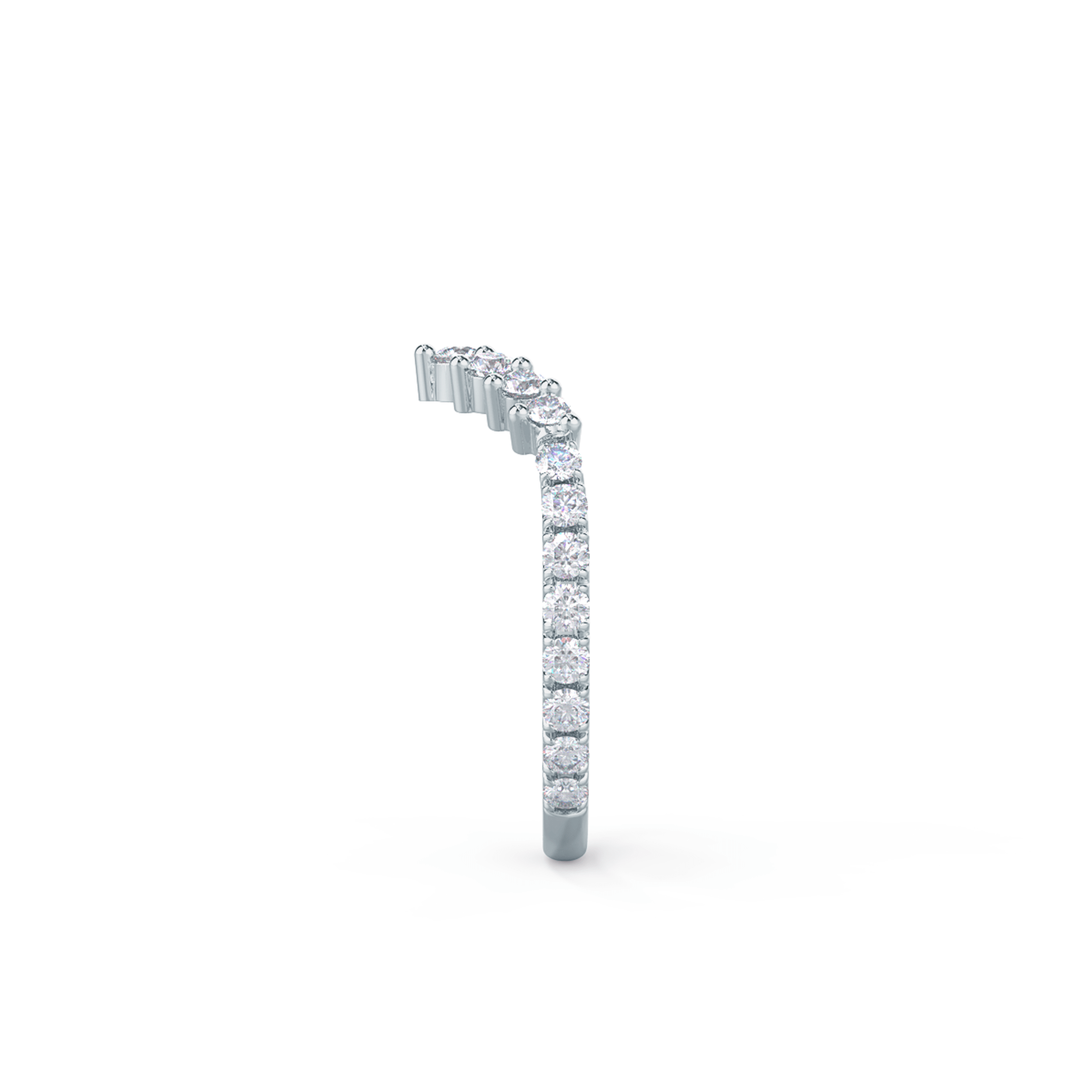 Hand Selected 0.65 Carat Round Lab Diamonds Nesting Three Quarter Band in 18k White Gold (Side View)