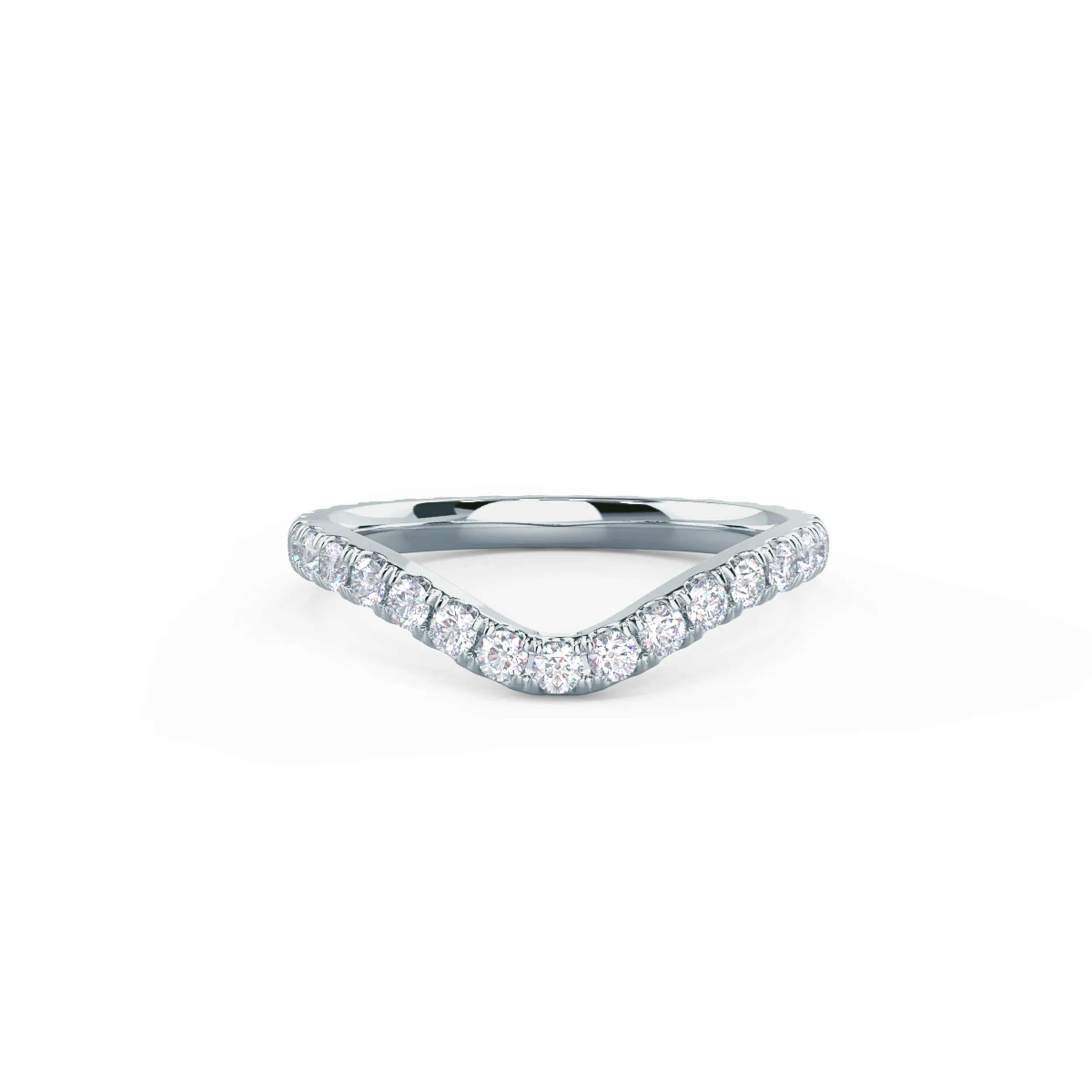 0.7 ct Round Synthetic Diamonds set in 18kt White Gold Pavé Contoured Eternity Band (Main View)