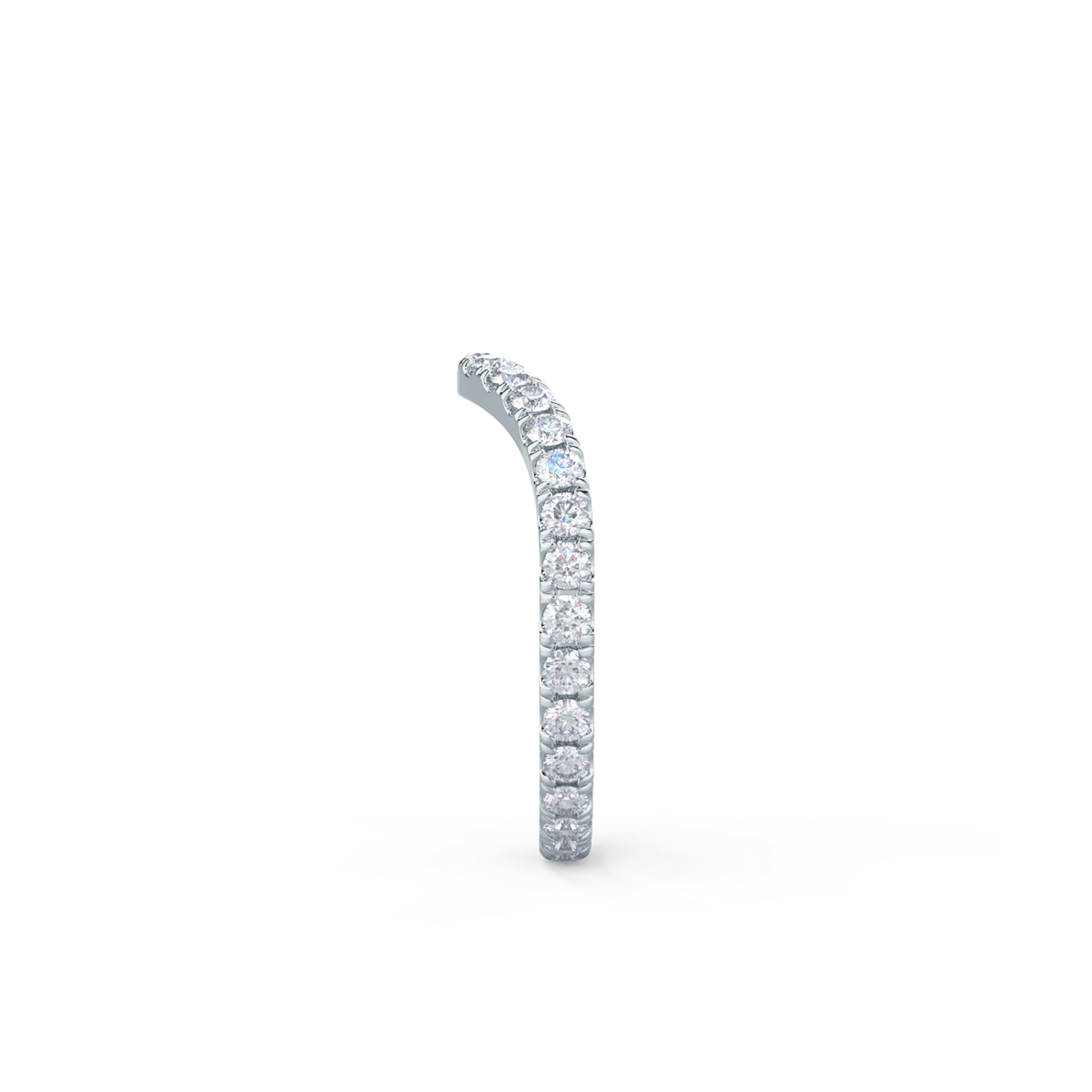 White Gold Pavé Contoured Eternity Band featuring 0.7 ct Round Brilliant Lab Diamonds (Side View)