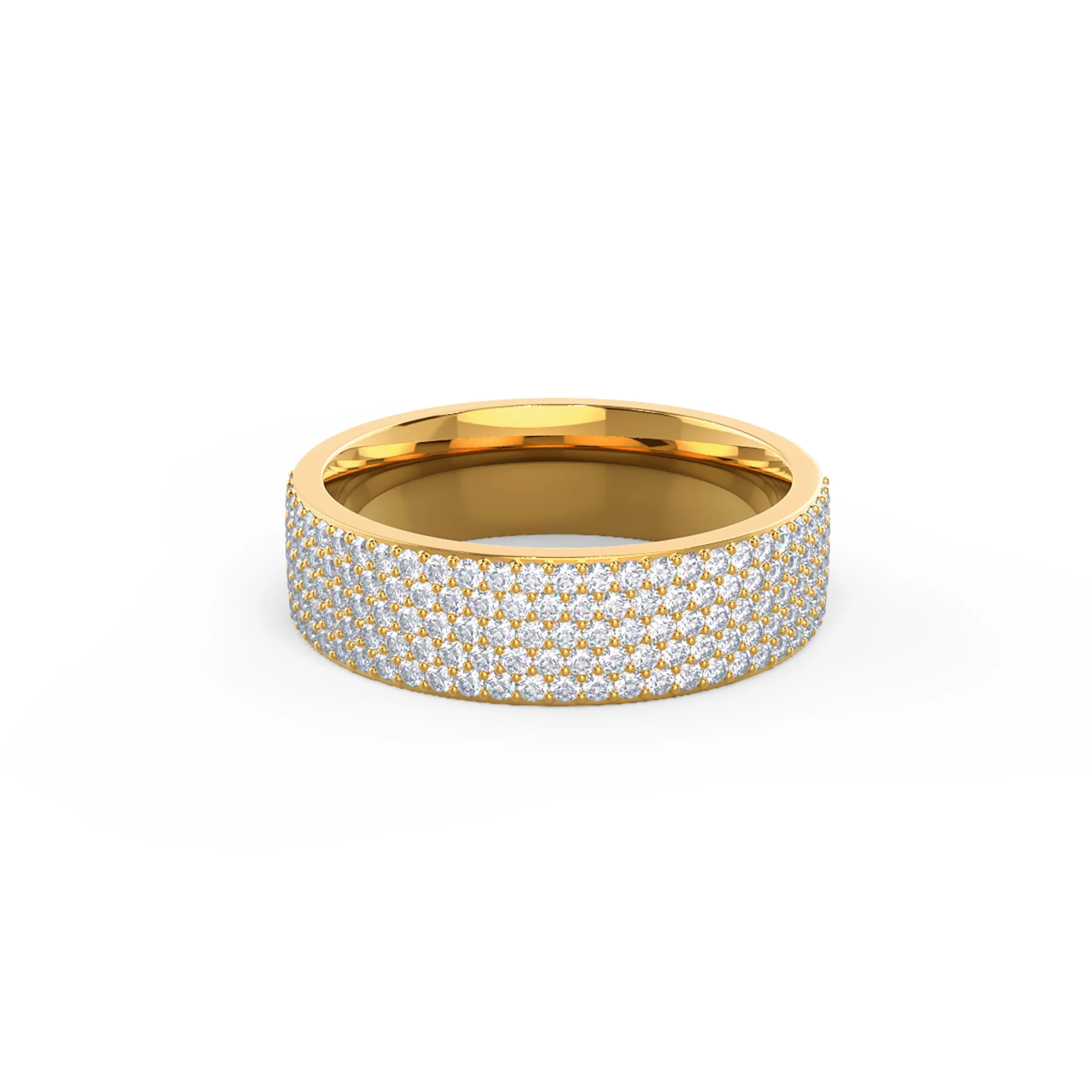 0.7 ctw Round Created Diamonds set in 18k Yellow Gold Five Row Pavé Half Band (Main View)