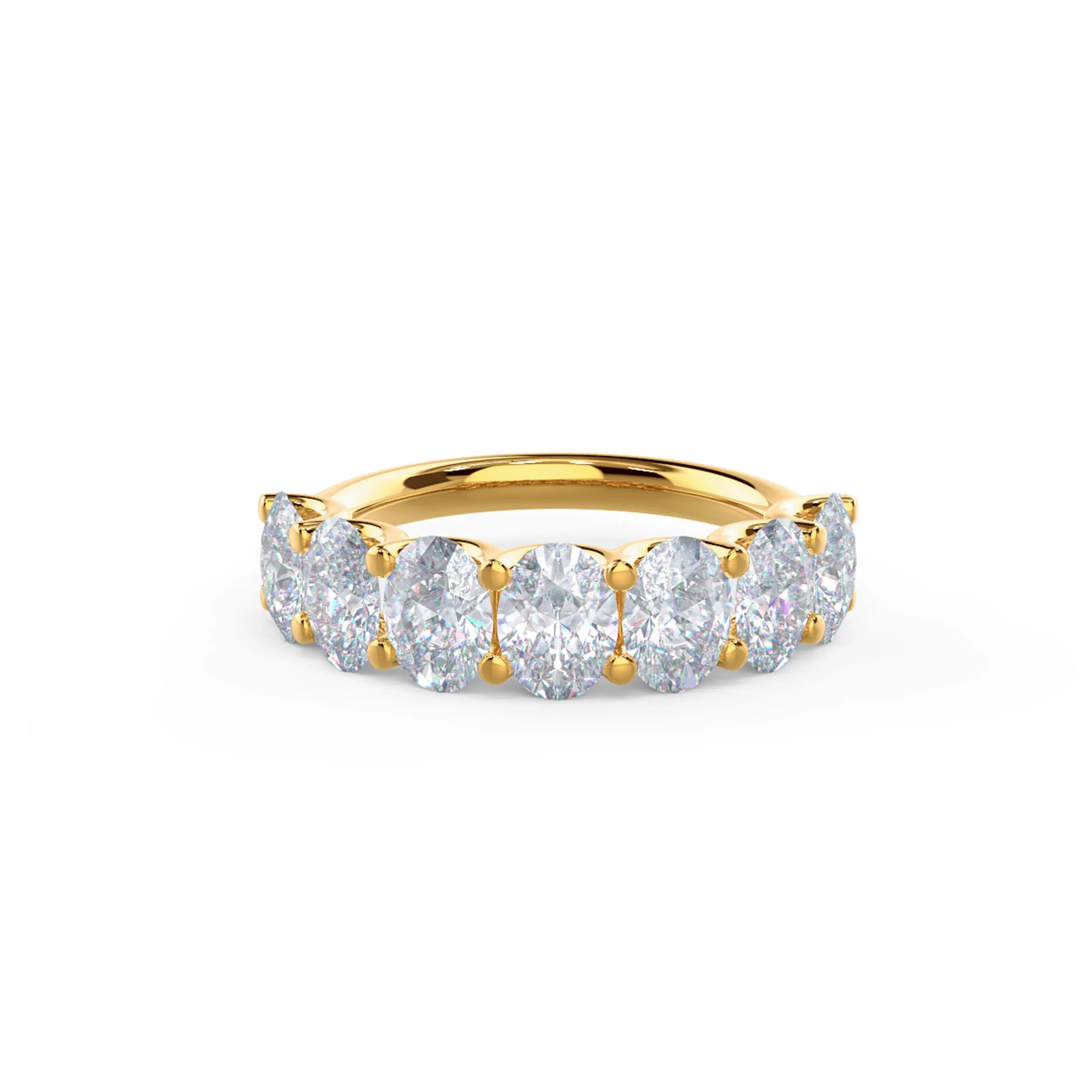 2.8 Carat Diamonds Oval French U Seven Stone in 18k Yellow Gold (Main View)
