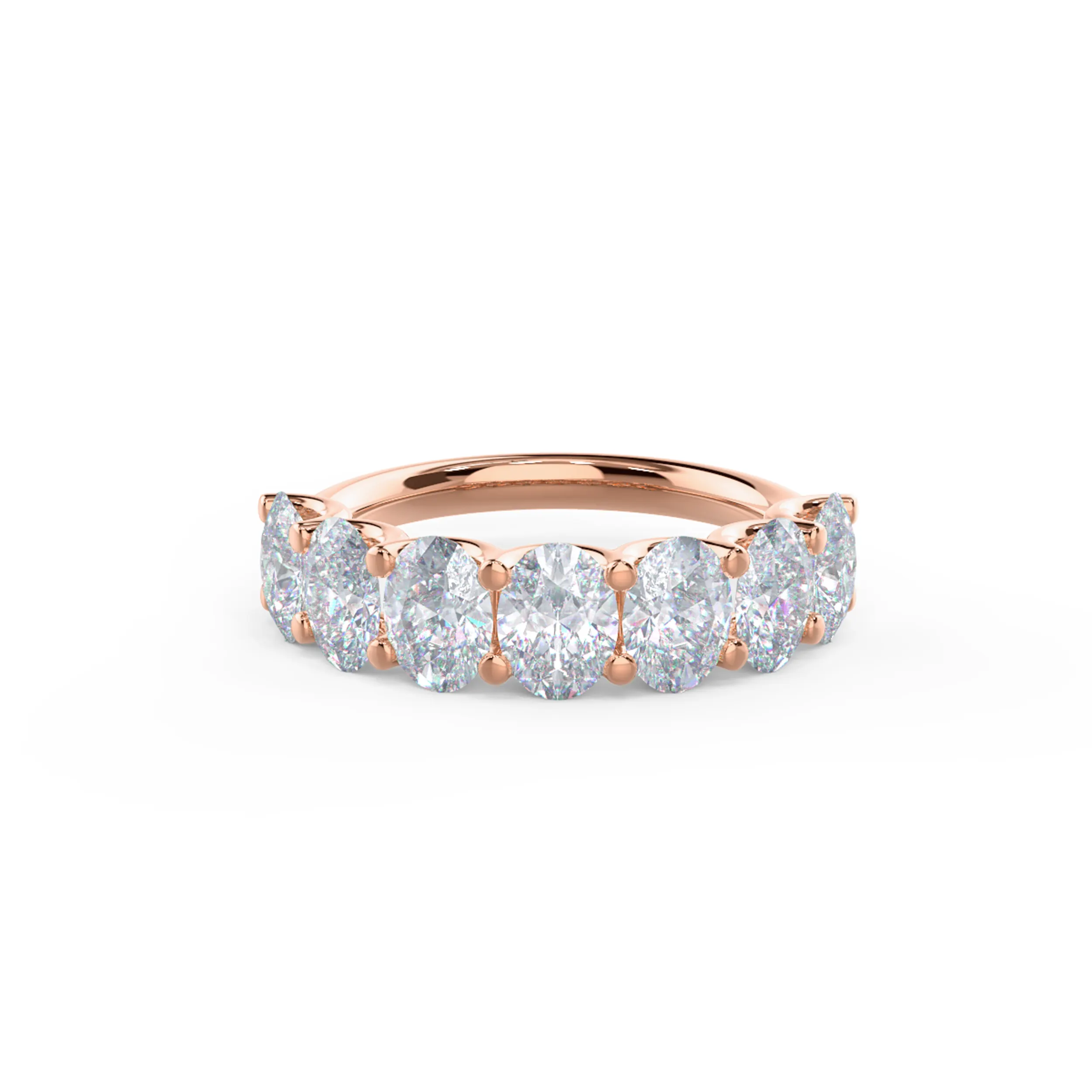 2.8 Carat Diamonds Oval French U Seven Stone in 14k Rose Gold (Main View)