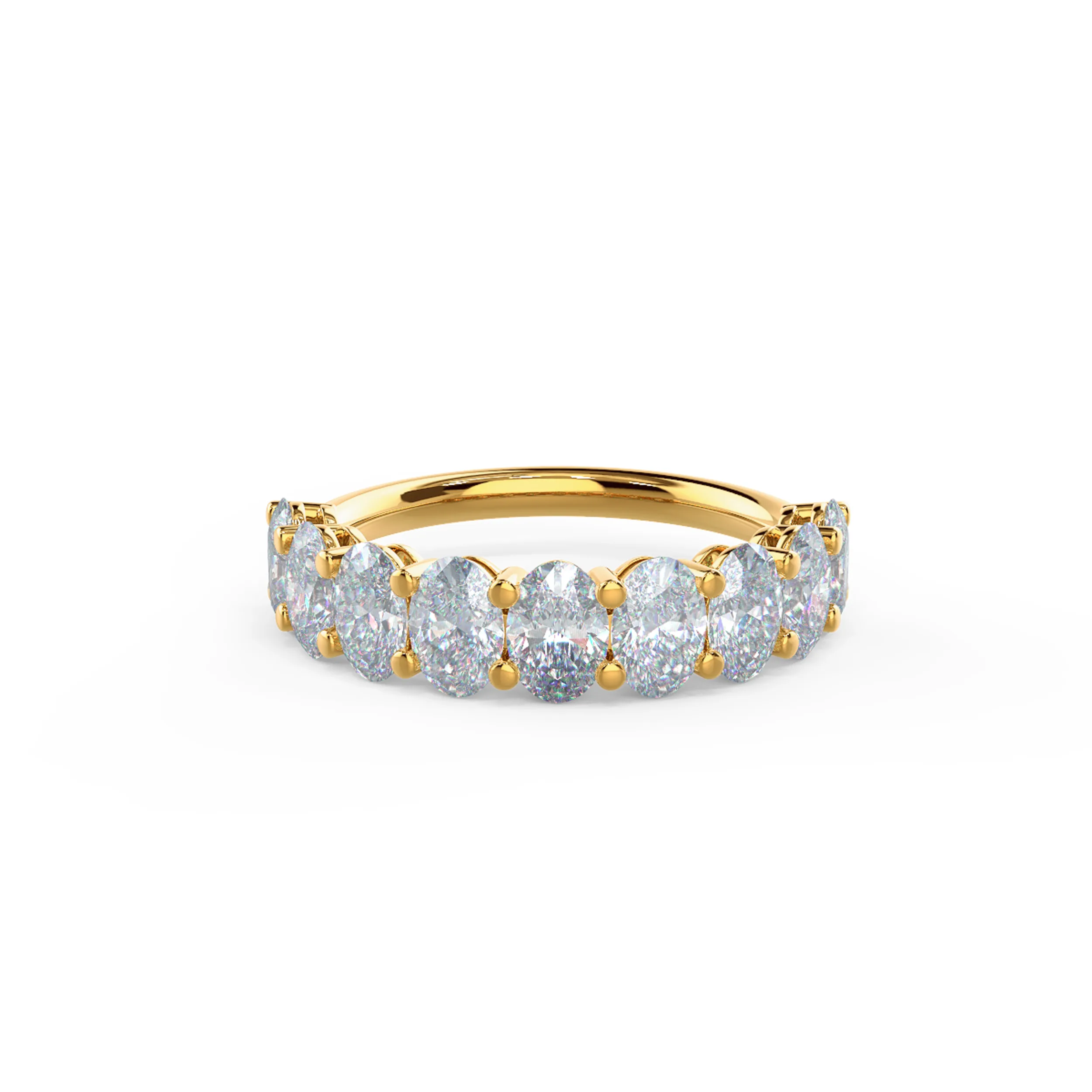 Hand Selected 2.5 Carat Lab Diamonds Oval Basket Half Band in Yellow Gold (Main View)
