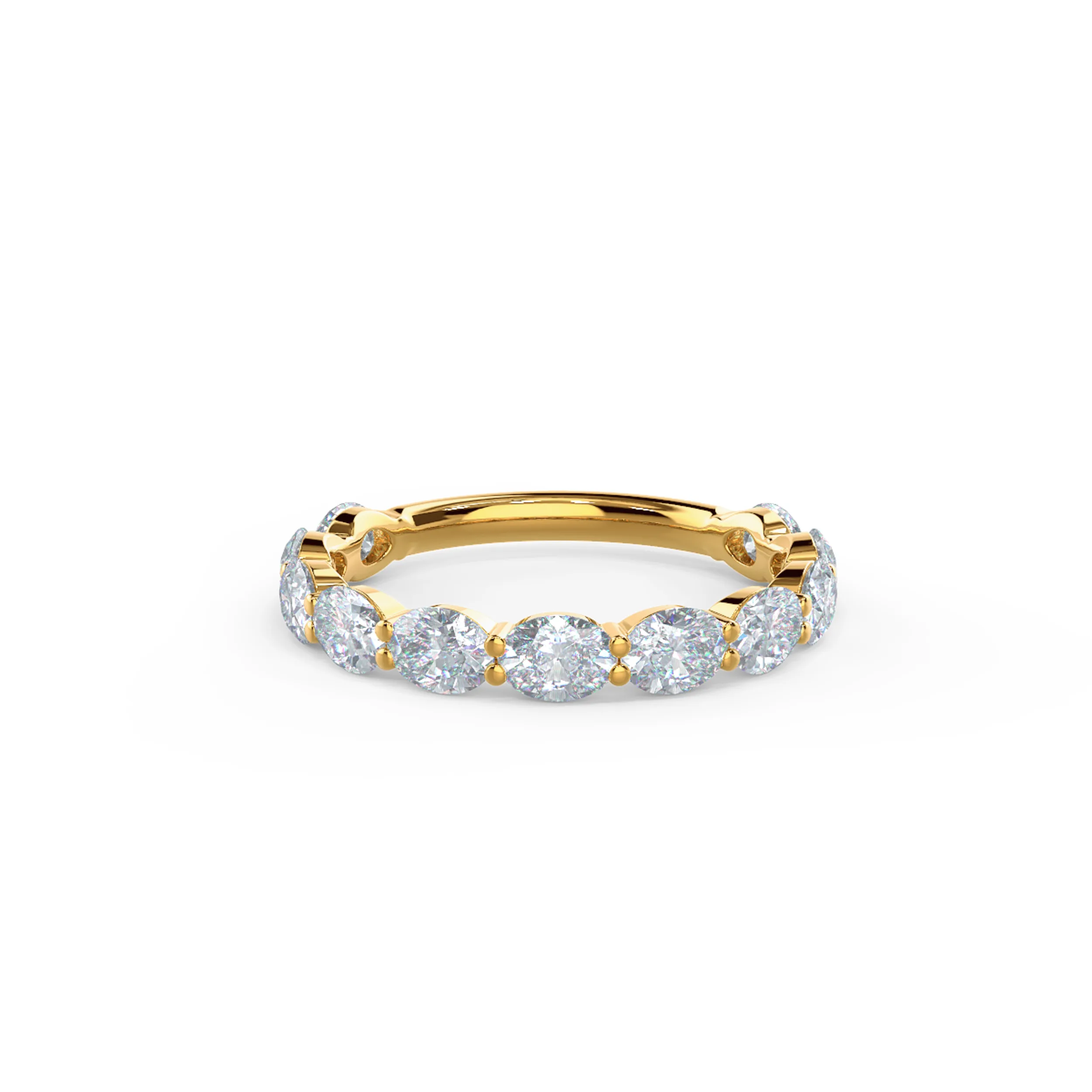 1.65 ctw Diamonds Oval East-West Three Quarter Band in 14k Yellow Gold (Main View)