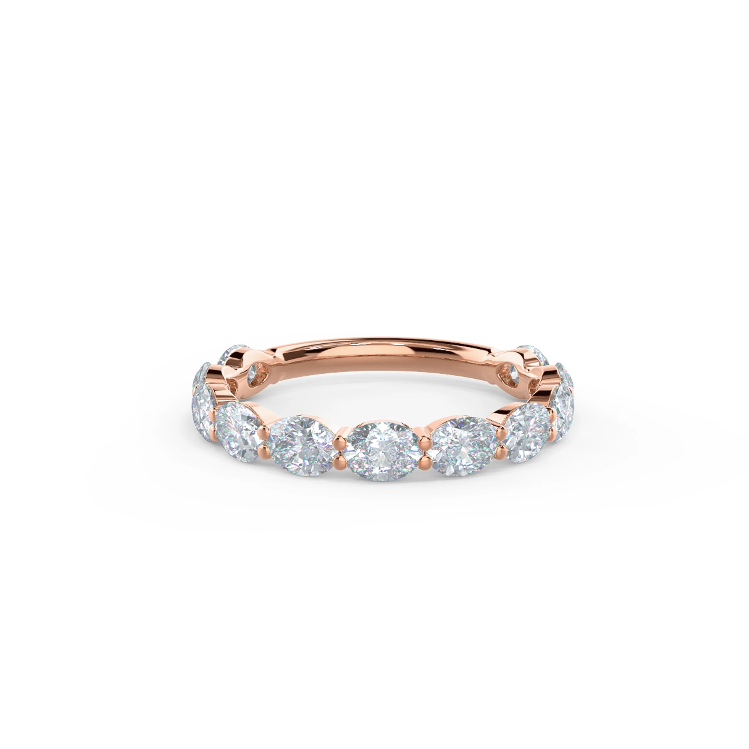 Exceptional Quality 1.65 ctw Diamonds Oval East-West Three Quarter Band in 14kt Rose Gold (Main View)