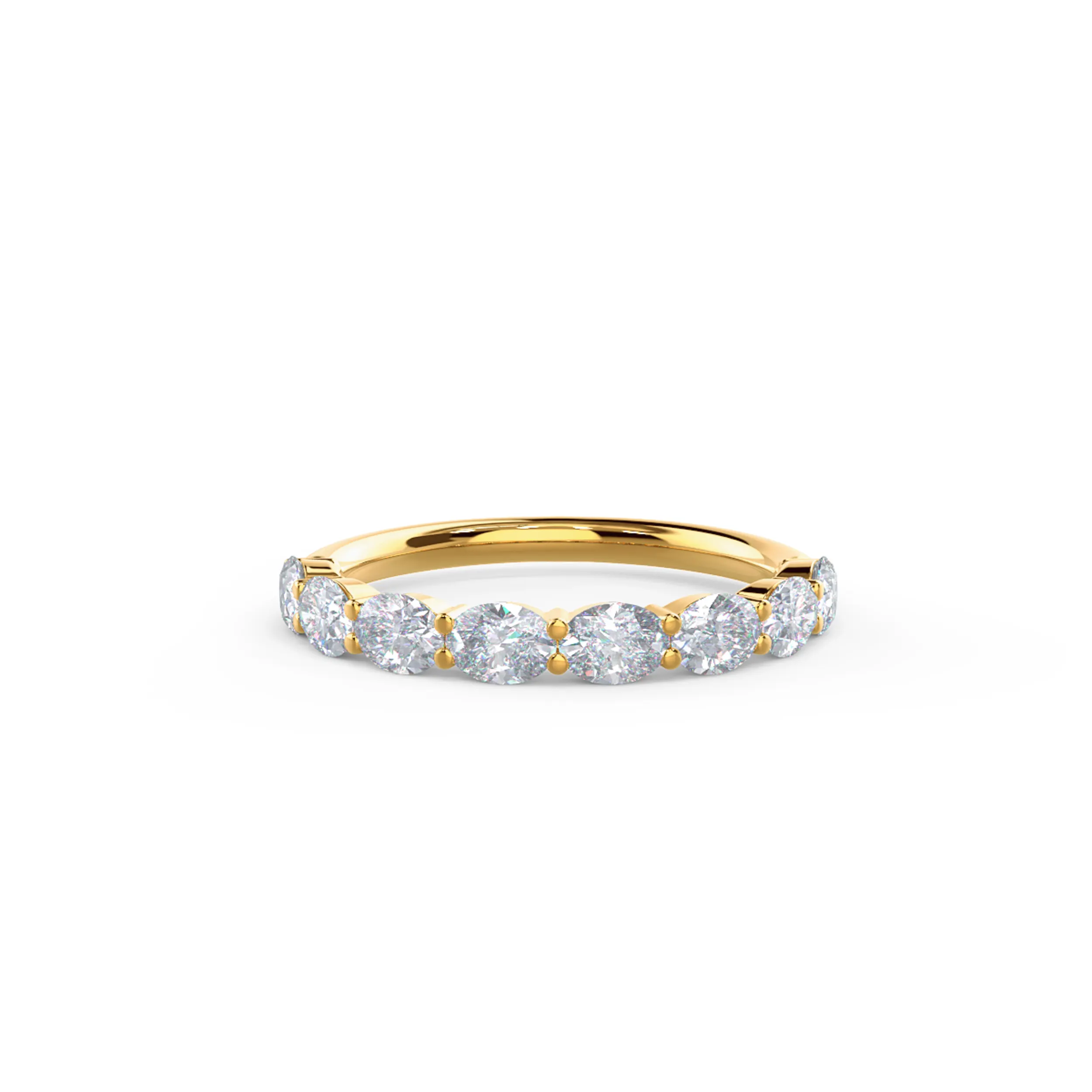 High Quality 0.8 Carat Diamonds Oval East-West Half Band in 18kt Yellow Gold (Main View)