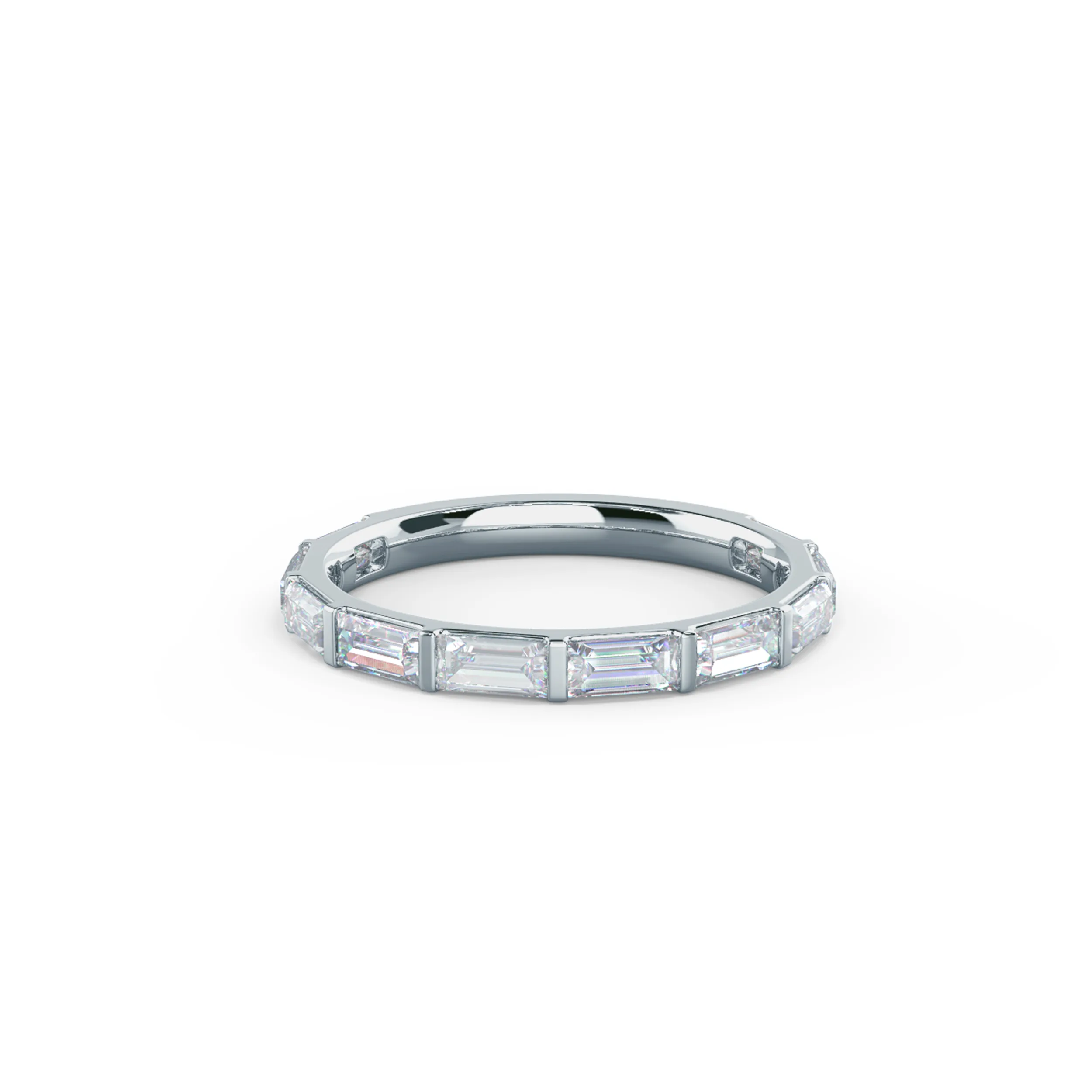 18k White Gold Baguette East-West Three Quarter Band featuring 1.1 ctw Diamonds (Main View)