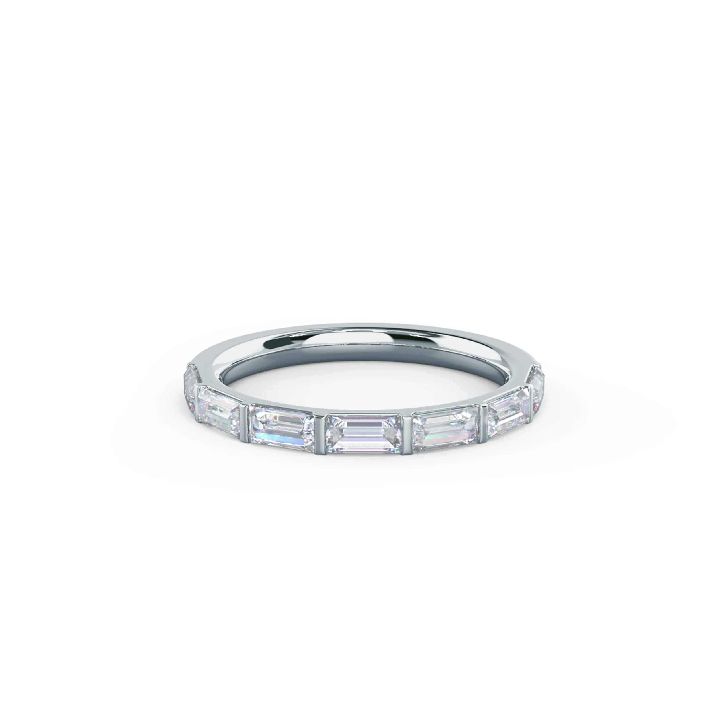 0.7 Carat Diamonds Baguette East-West Half Band in 18k White Gold (Main View)