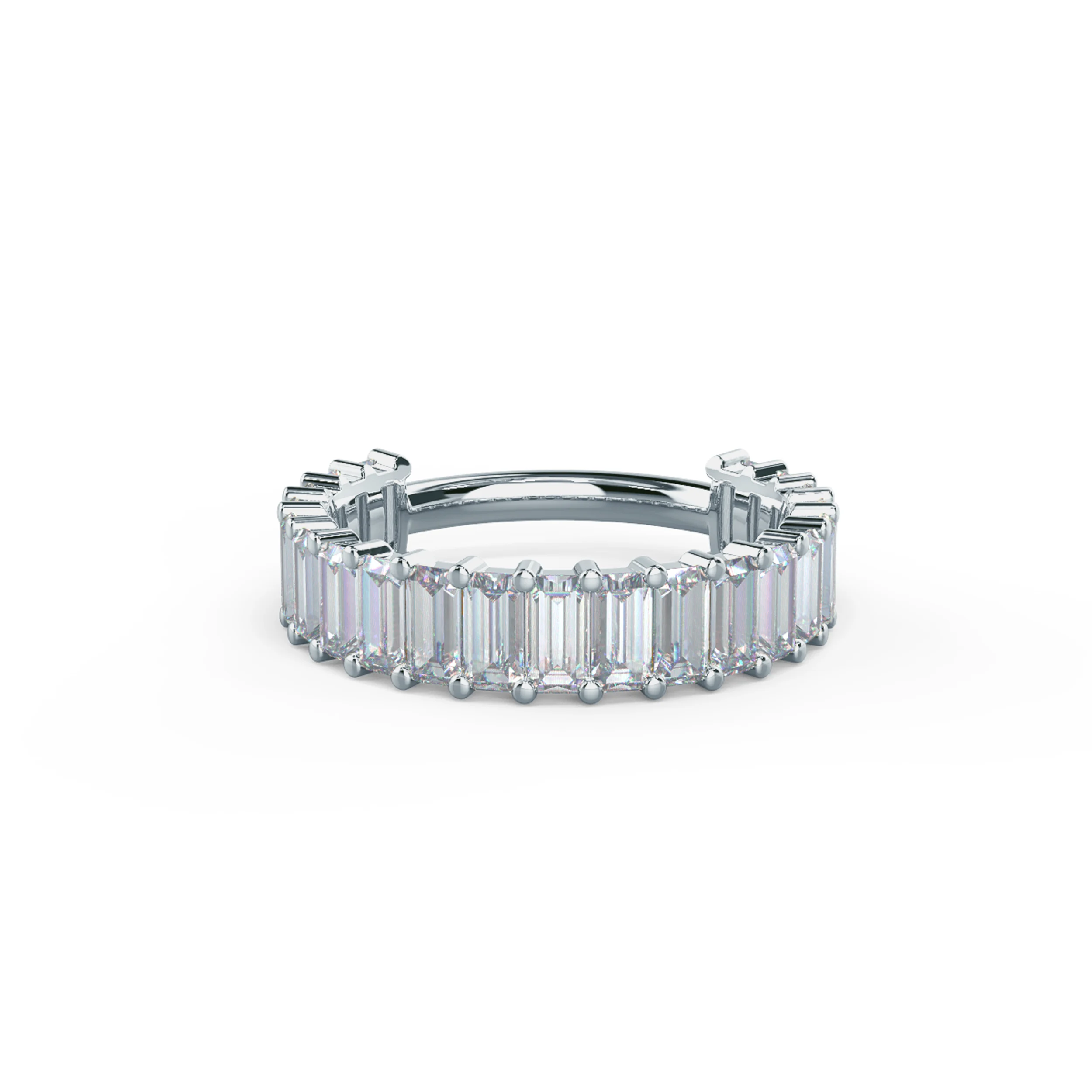 Hand Selected 2.1 ct Diamonds set in 18k White Gold Baguette Three Quarter Band (Main View)