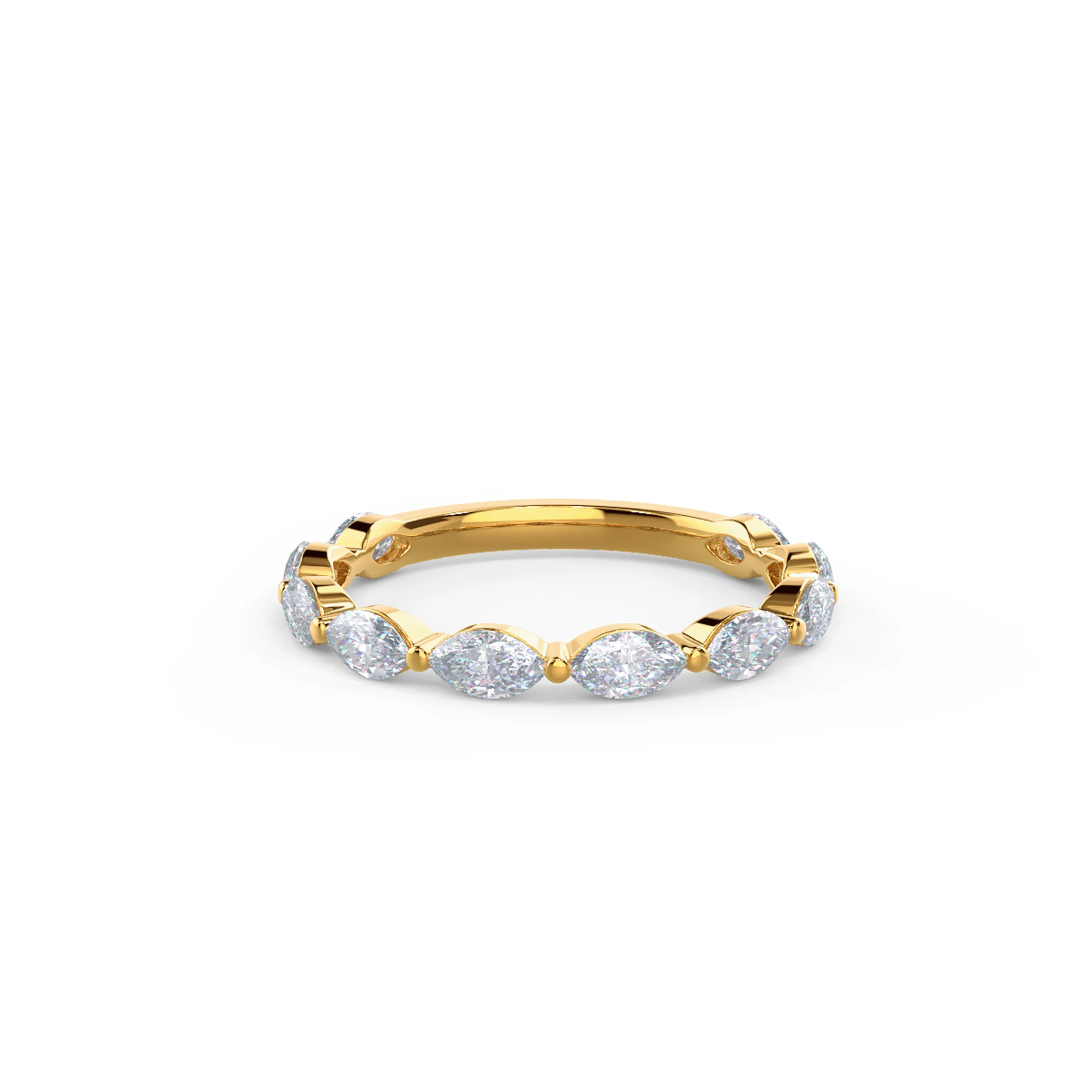 1.0 ct Diamonds Marquise East-West Three Quarter Band in 14k Yellow Gold (Main View)
