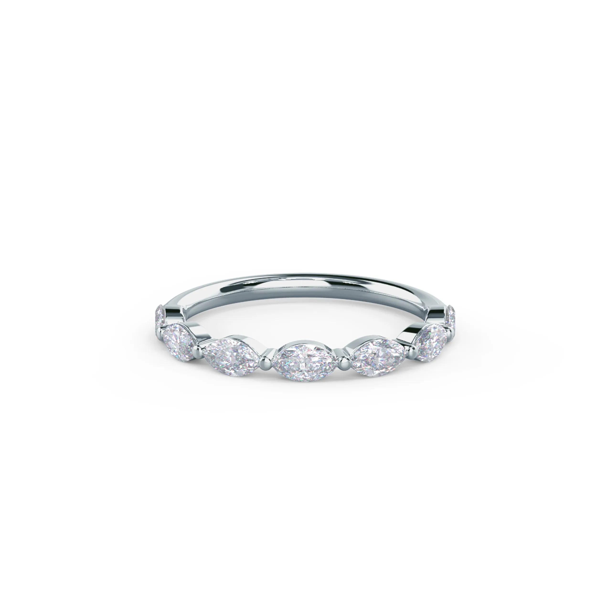 18k White Gold Marquise East-West Half Band featuring 0.7 ct Lab Diamonds (Main View)