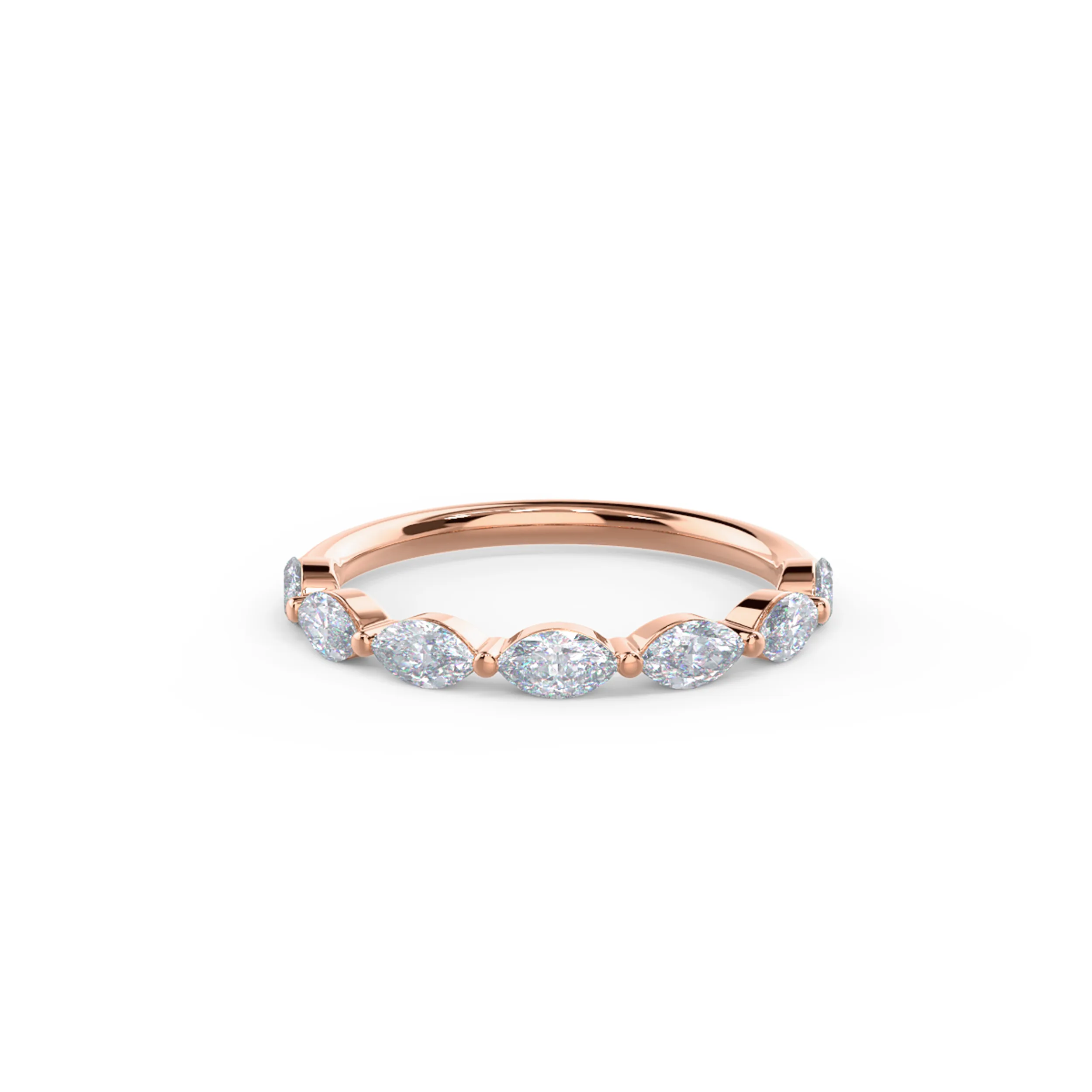 0.7 Carat Lab Diamonds Marquise East-West Half Band in 14kt Rose Gold (Main View)