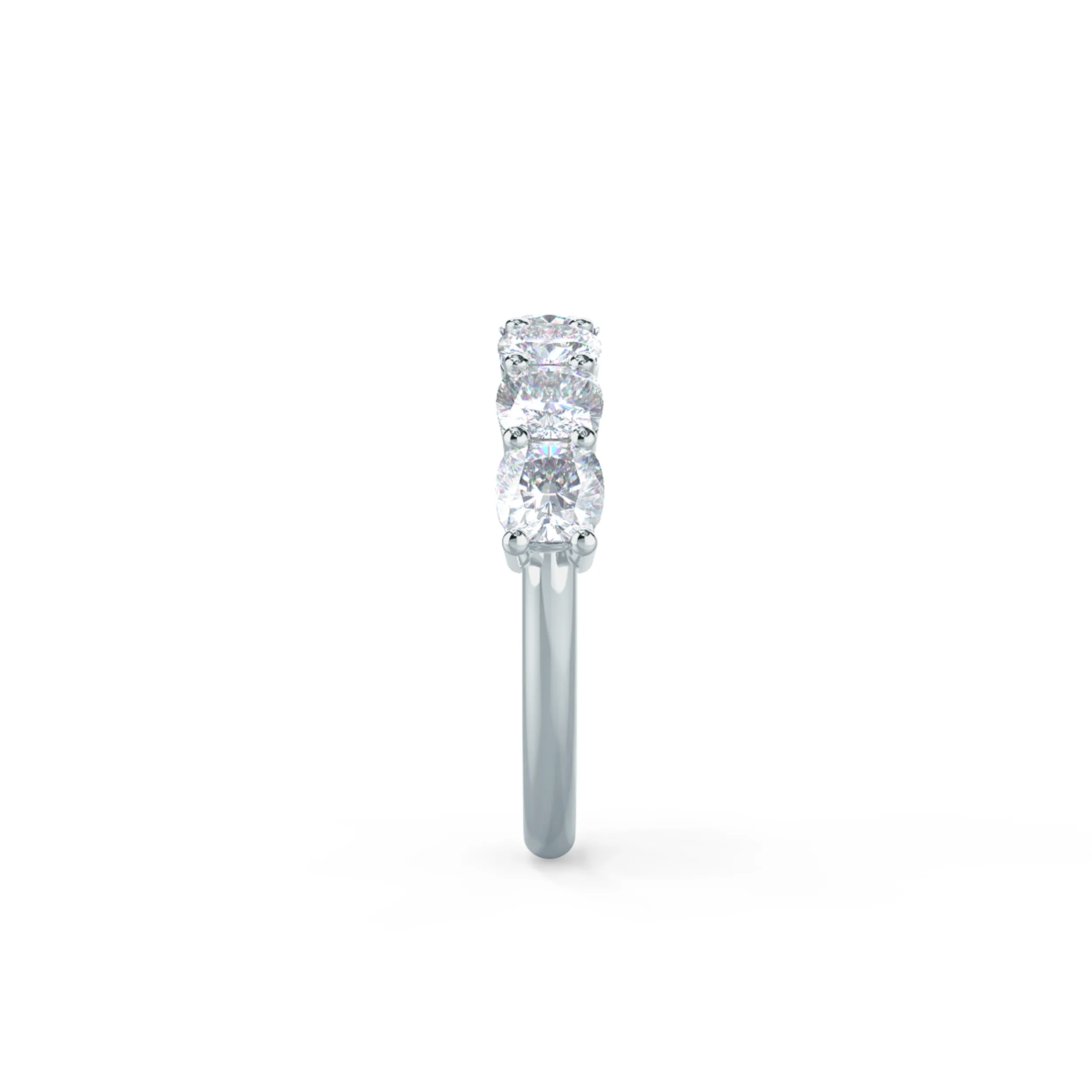 2.8 ct Lab Diamonds set in 18k White Gold Cushion Seven Stone (Side View)