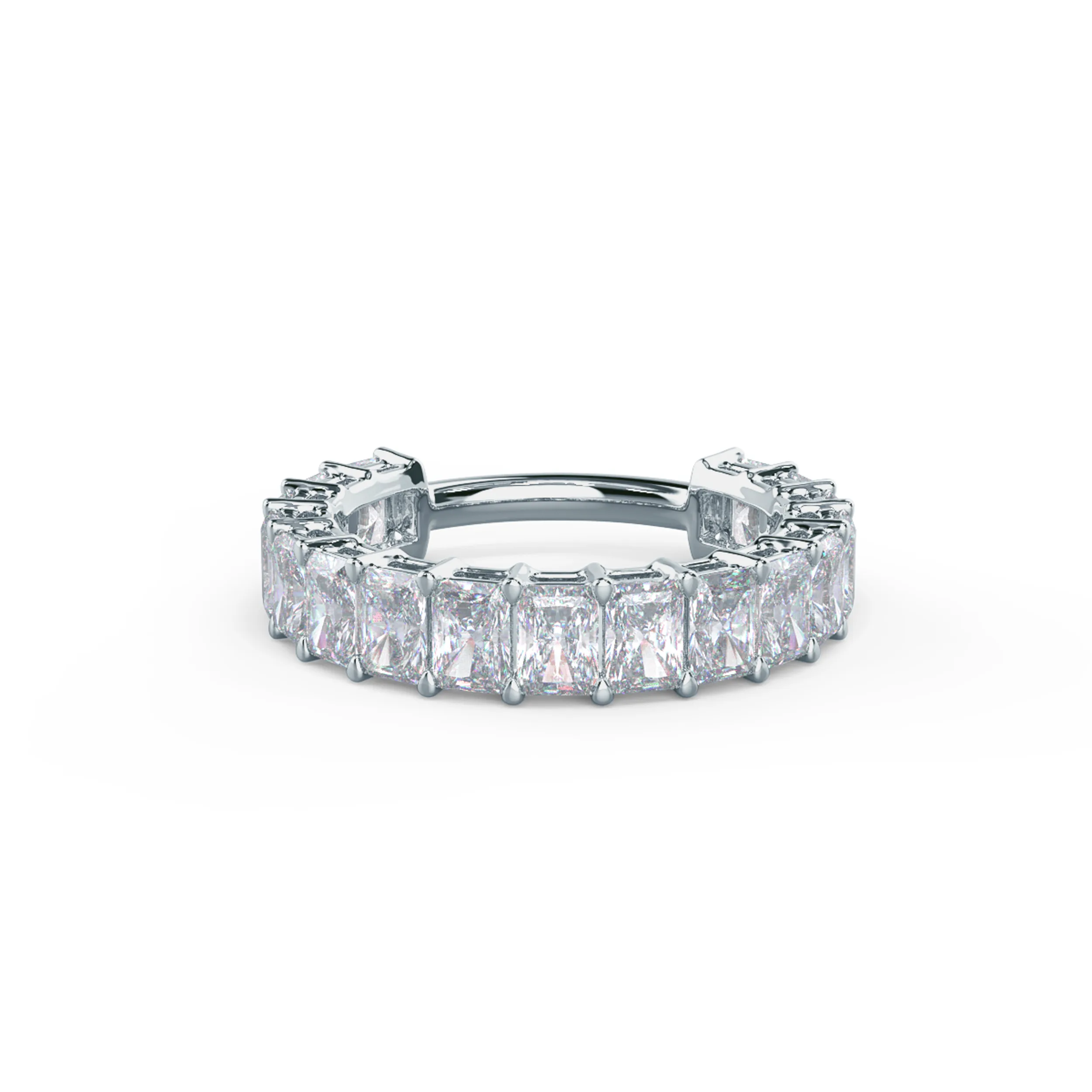 High Quality 3.5 ct Diamonds Radiant Three Quarter Band in 18k White Gold (Main View)