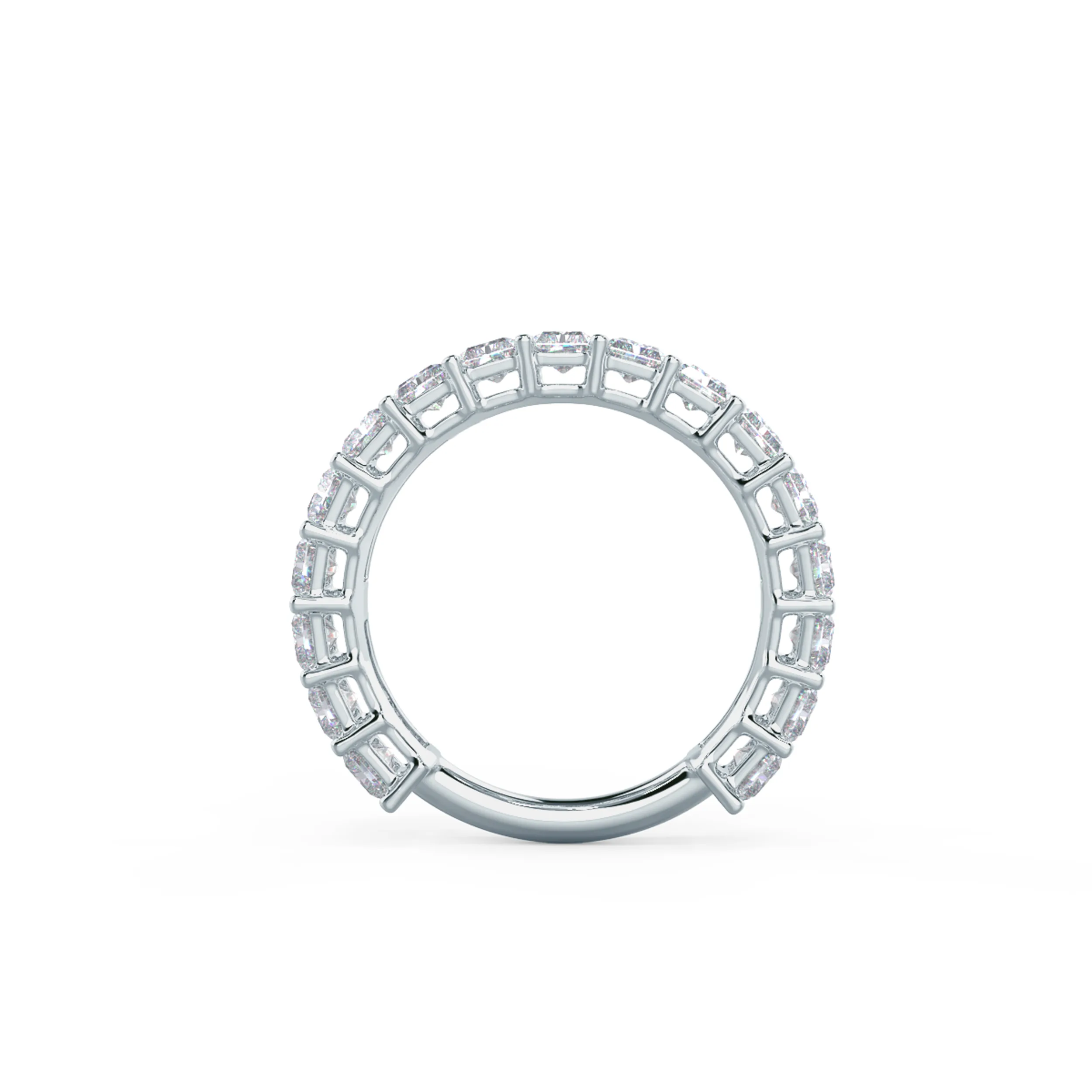 3.5 ct Lab Diamonds Radiant Three Quarter Band in 18kt White Gold (Profile View)