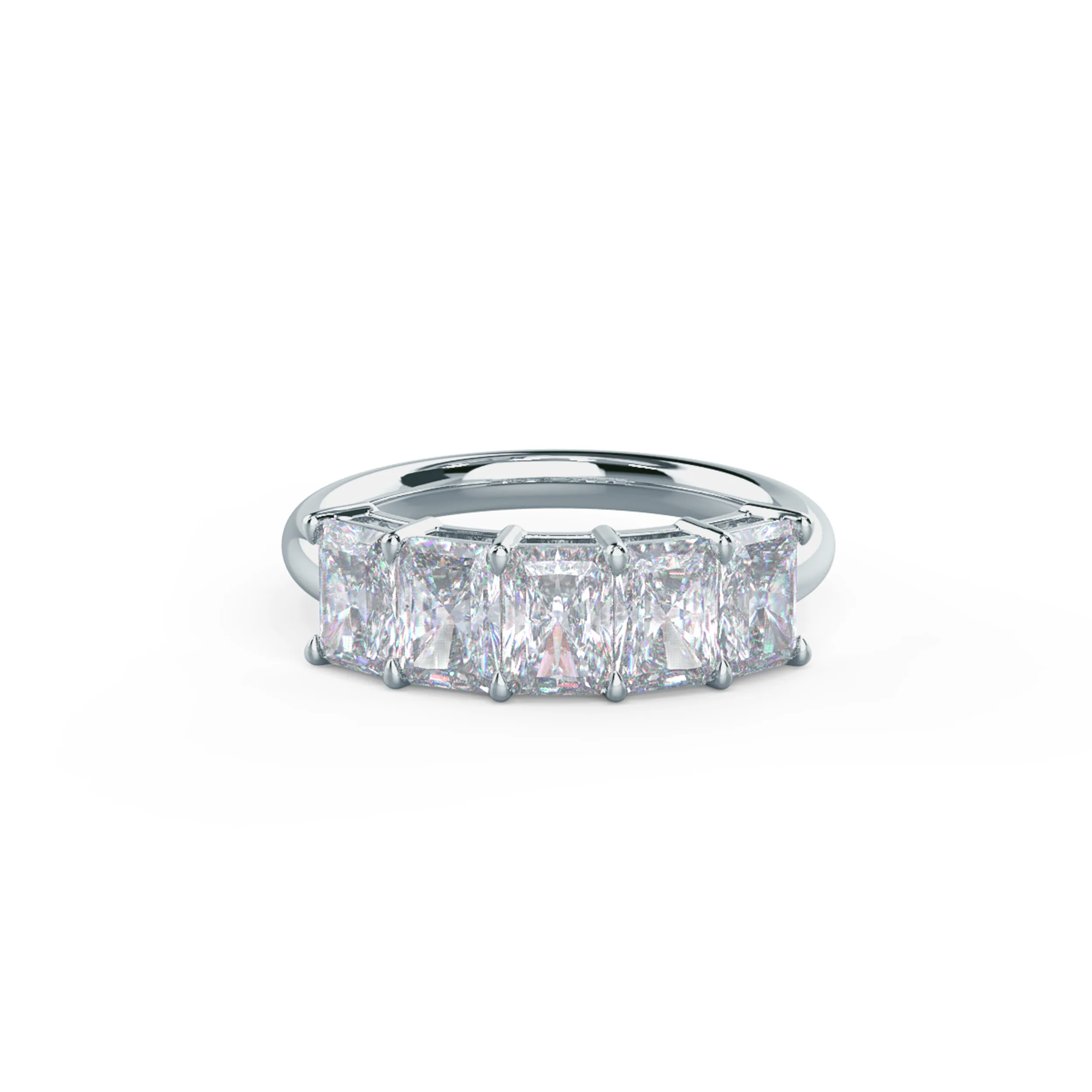 2.0 Carat Lab Created Diamonds set in 18k White Gold Radiant Five Stone (Main View)