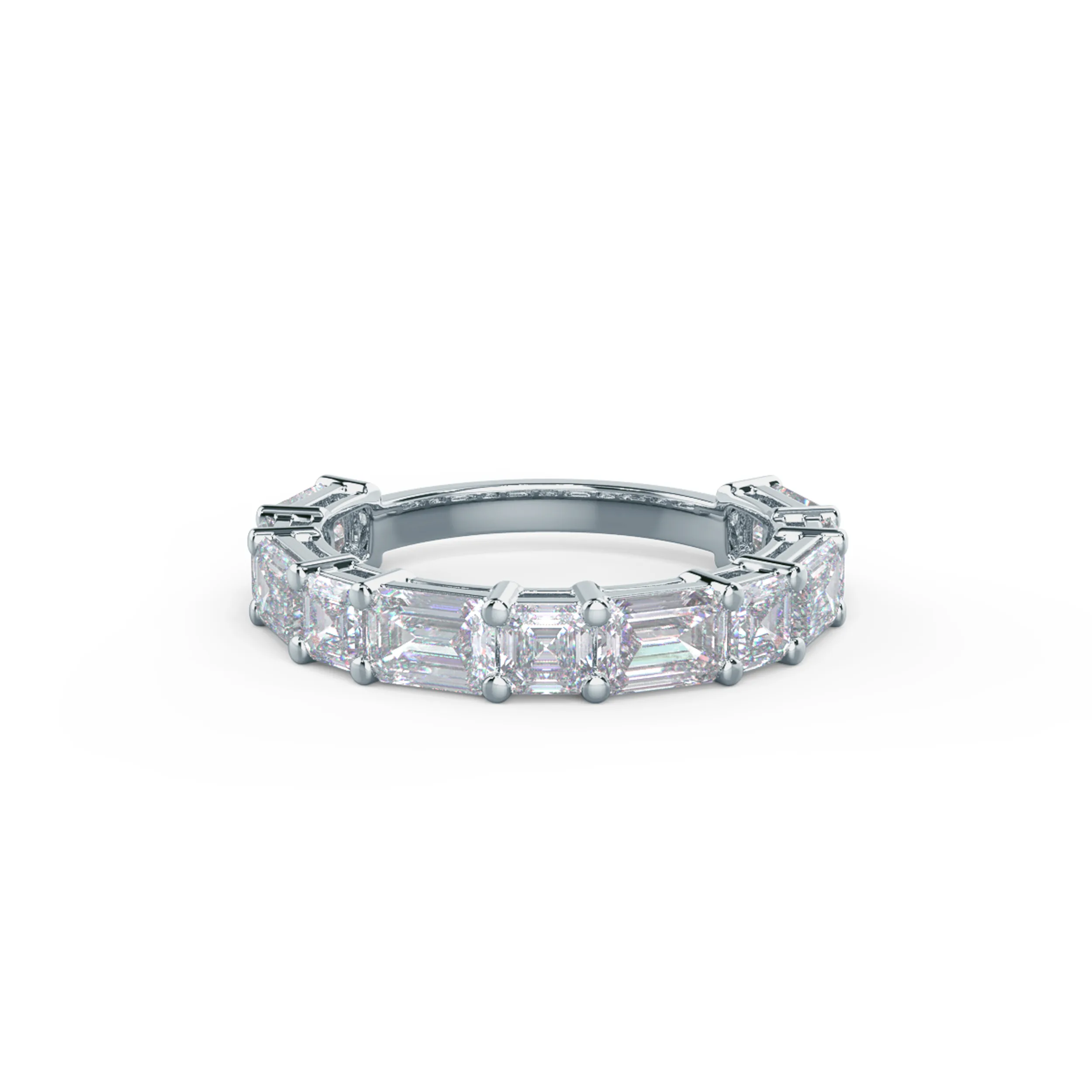 3.4 ctw Lab Diamonds set in White Gold Emerald and Asscher East-West Three Quarter Band (Main View)