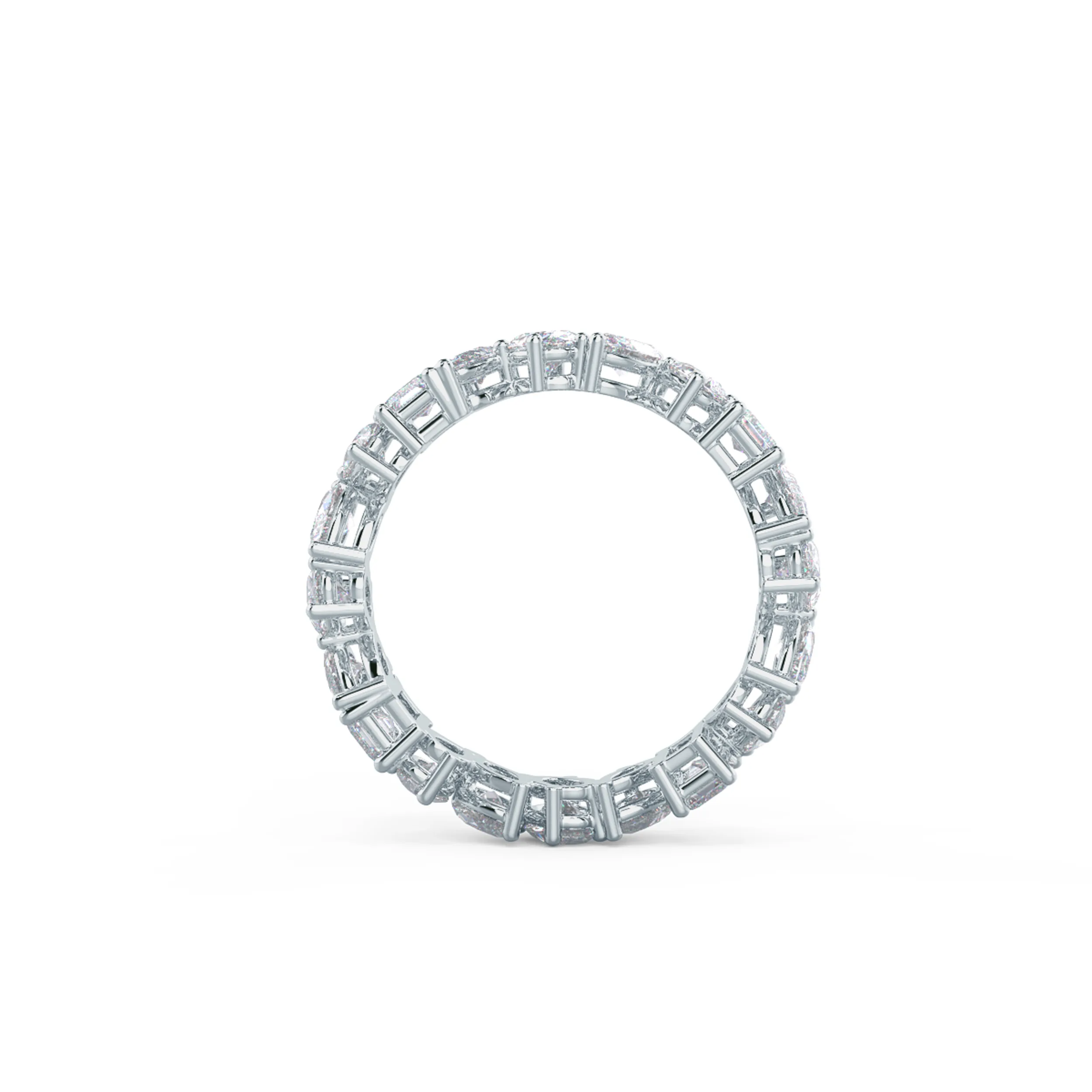 2.5 ct Lab Diamonds set in 18k White Gold Cassidy Eternity Band (Profile View)