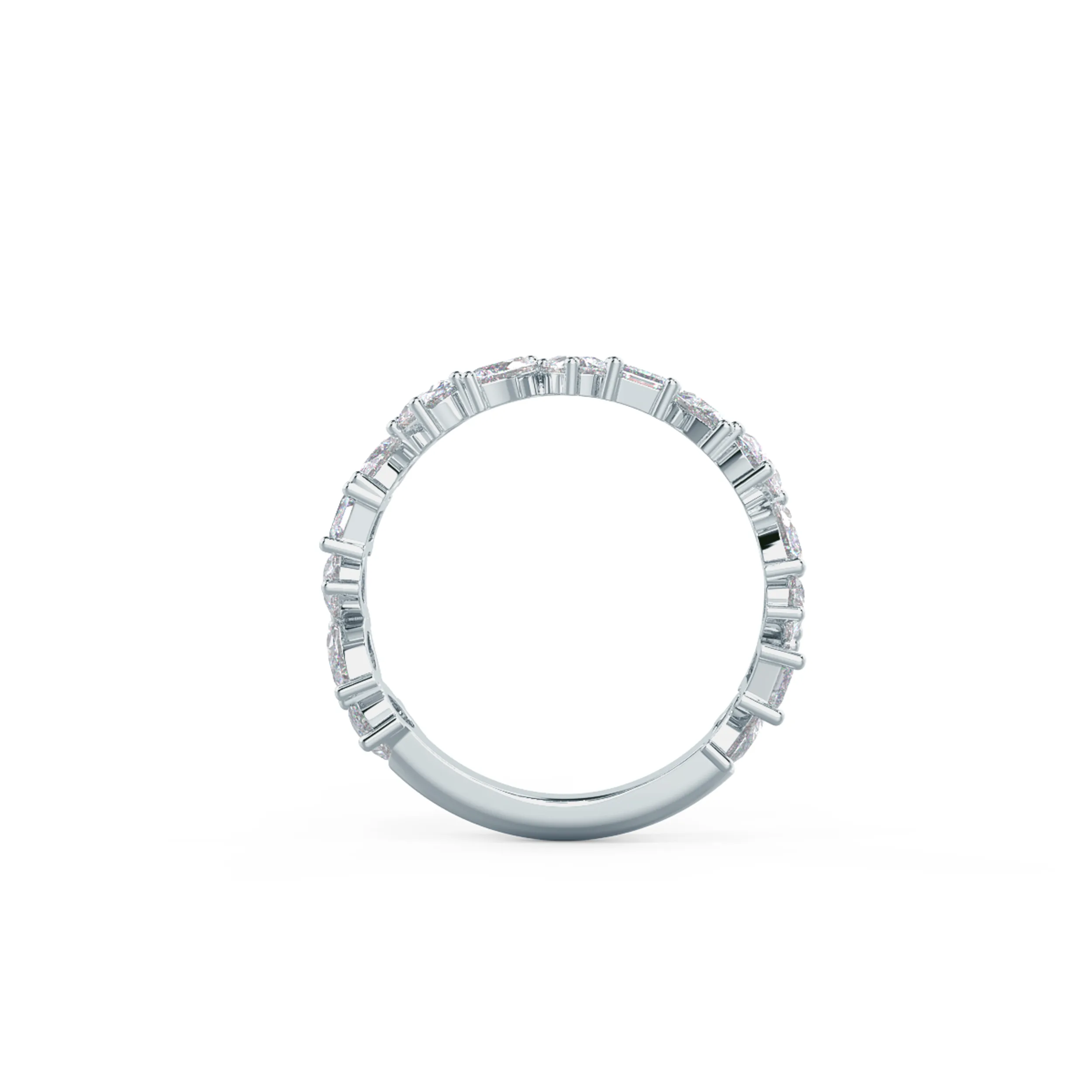 2.0 ct Lab Diamonds Cassidy Three Quarter Band in 18kt White Gold (Profile View)