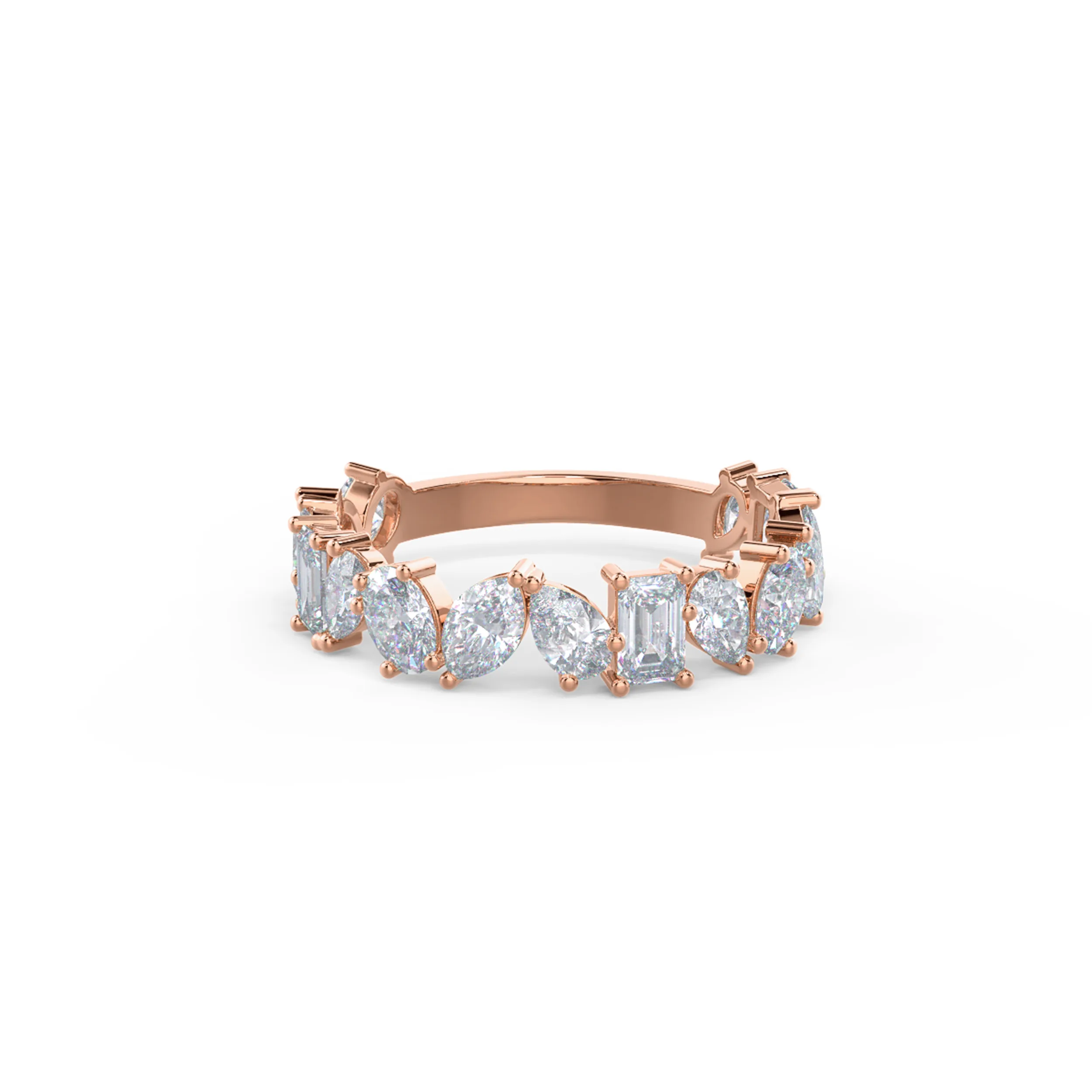 Hand Selected 2.0 ct Lab Grown Diamonds Cassidy Three Quarter Band in 14k Rose Gold (Main View)