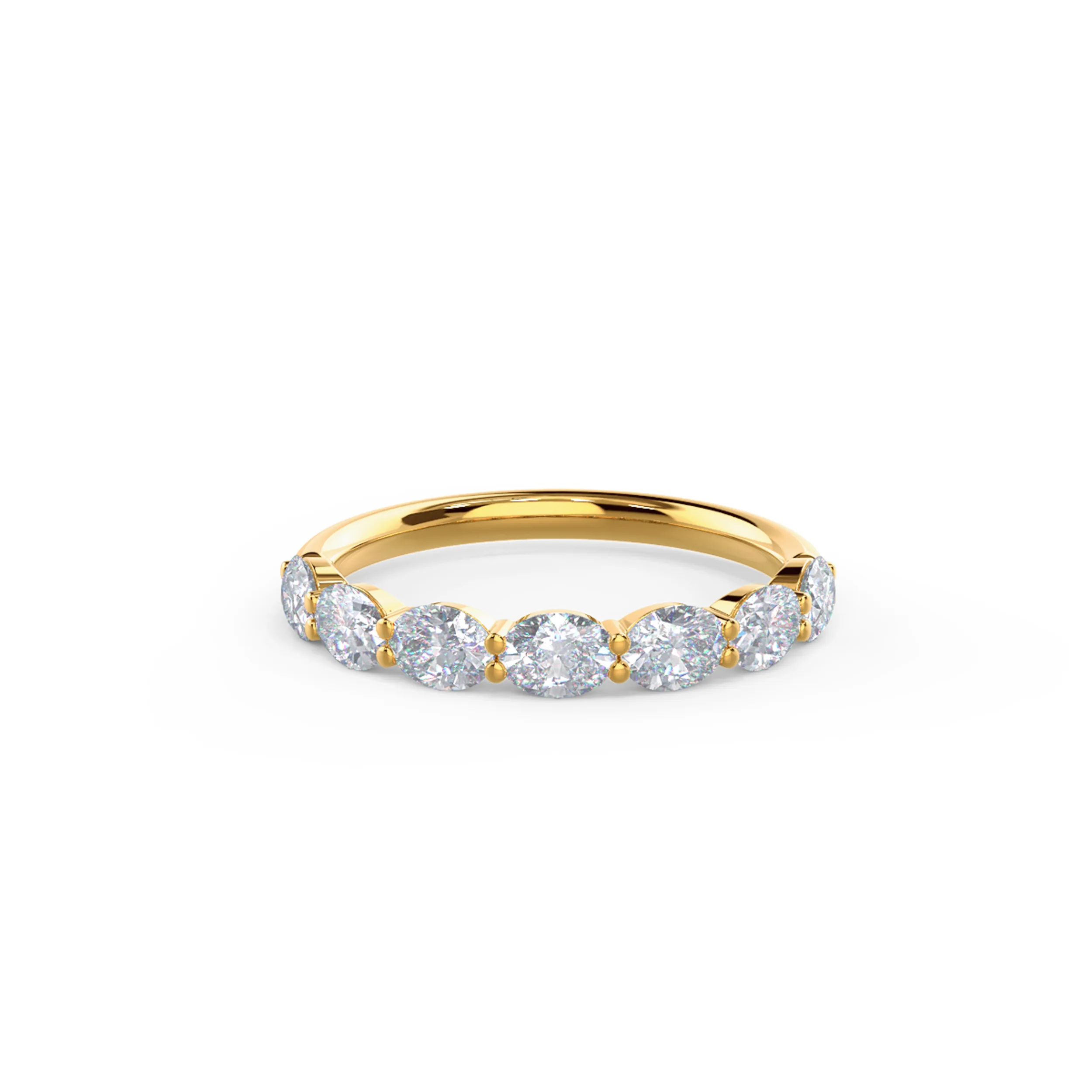 14k Yellow Gold Oval East-West Seven Stone featuring 1.0 ct Lab Created Diamonds (Main View)