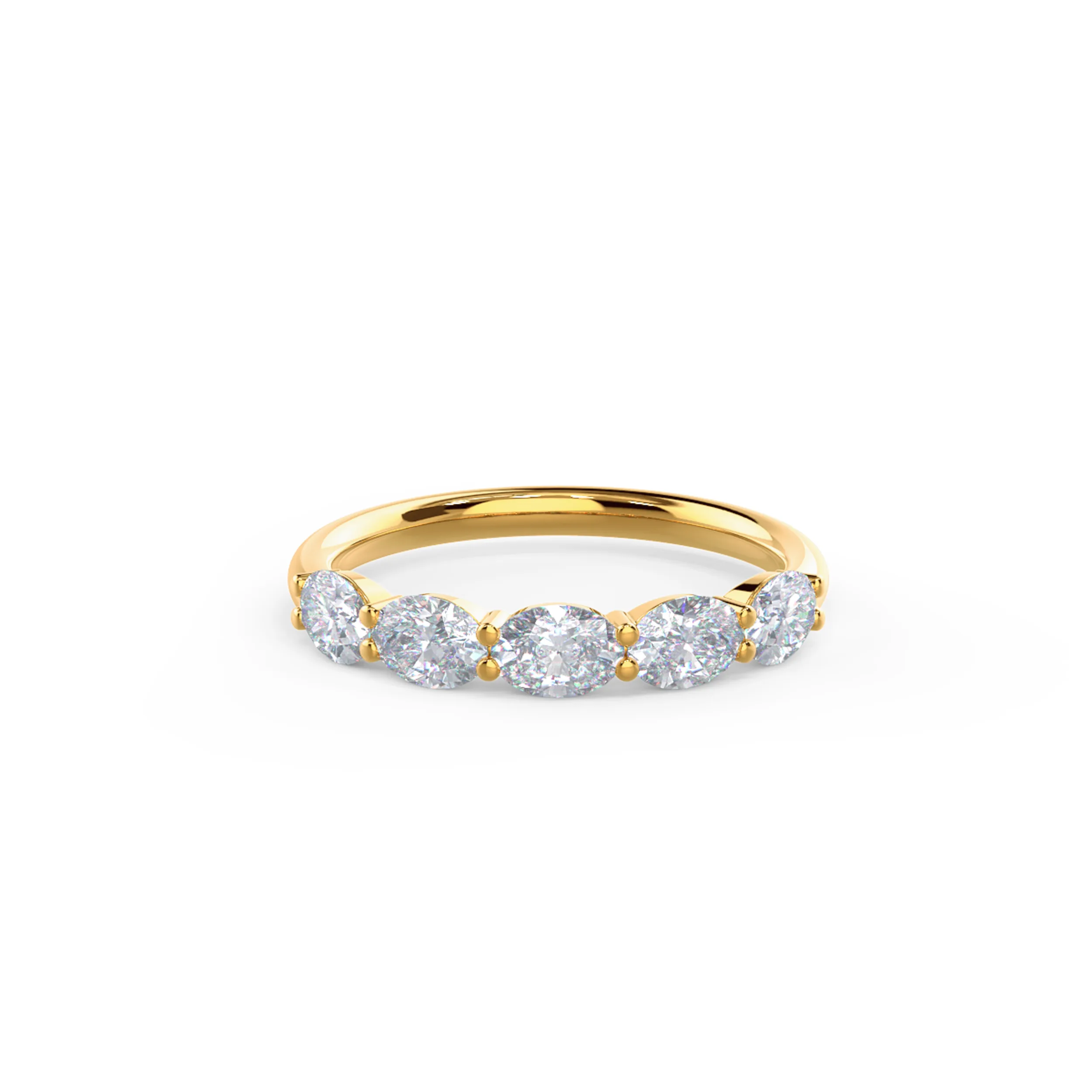 1.0 Carat Diamonds set in Yellow Gold Oval East-West Five Stone (Main View)