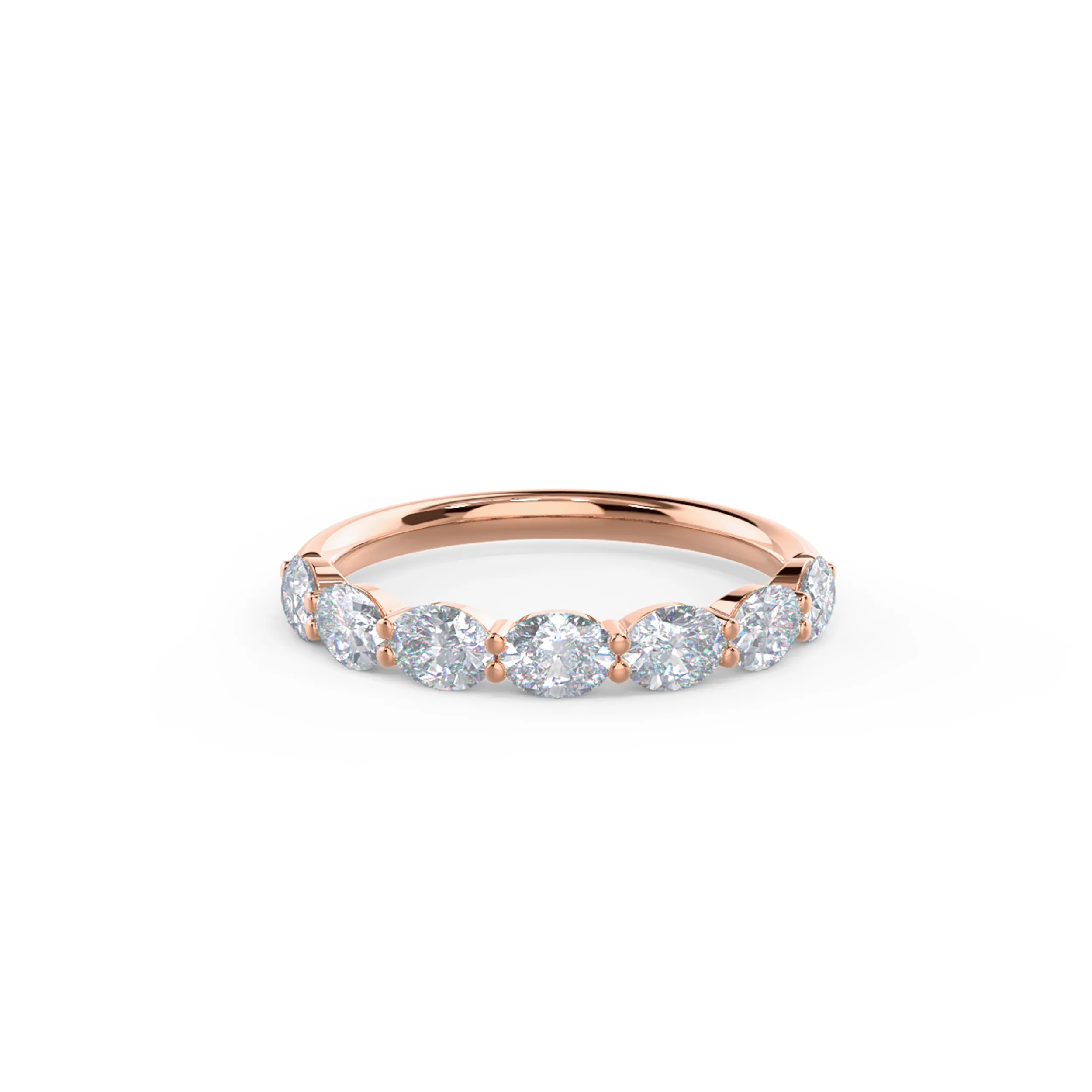 1.0 ctw Lab Diamonds set in 14 Karat Rose Gold Oval East-West Seven Stone (Main View)