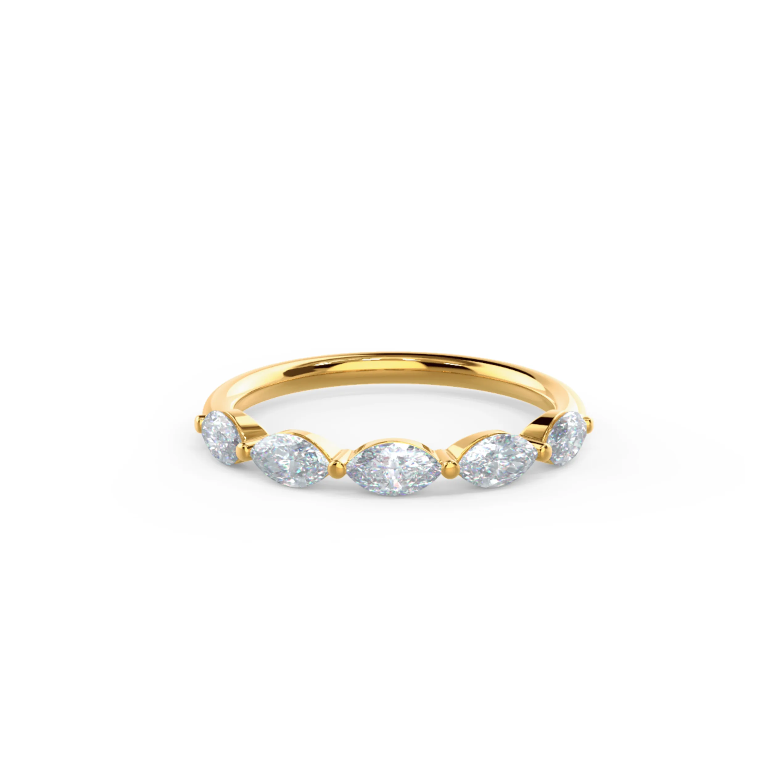 0.75 ct Lab Diamonds set in 14 Karat Yellow Gold Marquise East-West Five Stone (Main View)