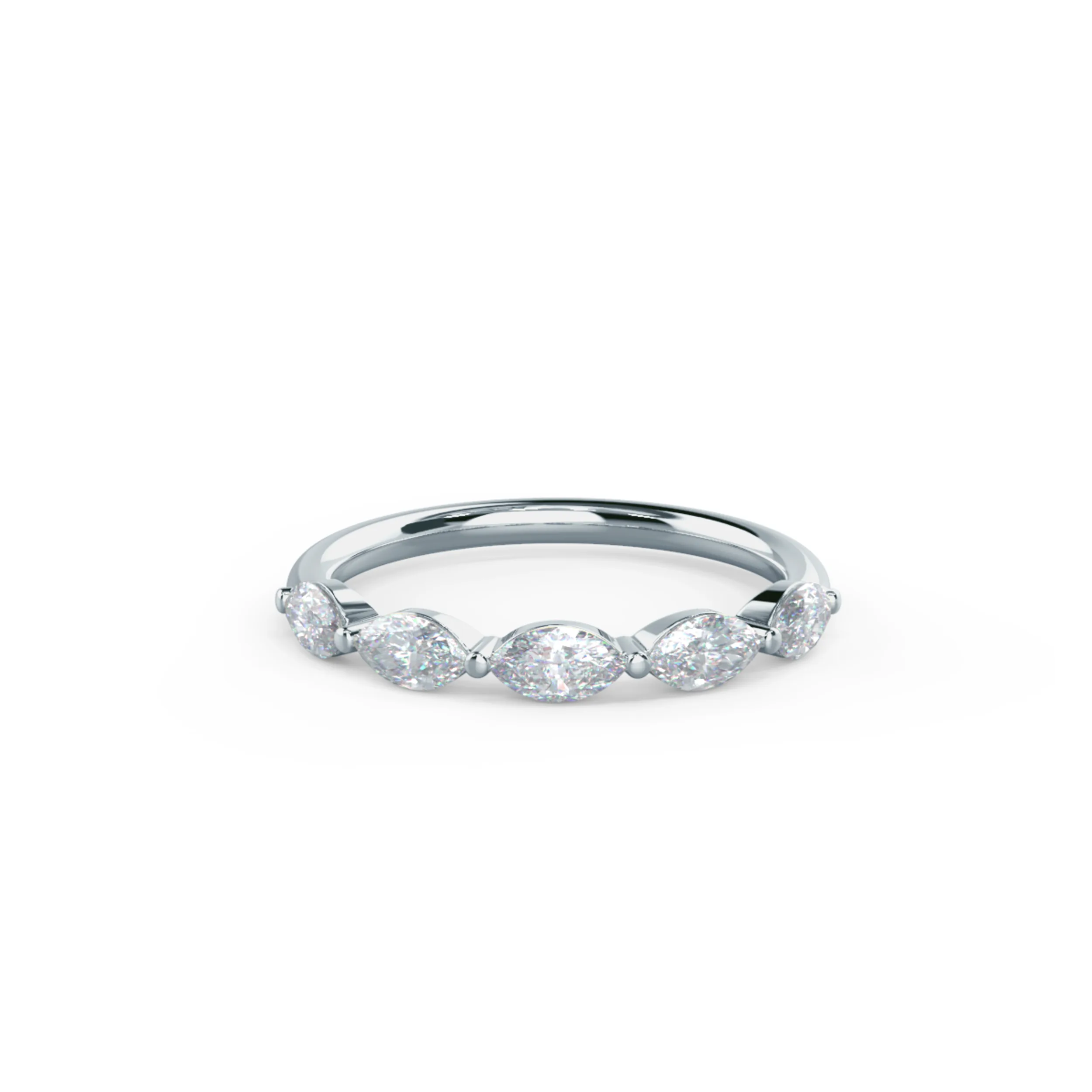 18k White Gold Marquise East-West Five Stone featuring 0.75 ct Lab Grown Diamonds (Main View)