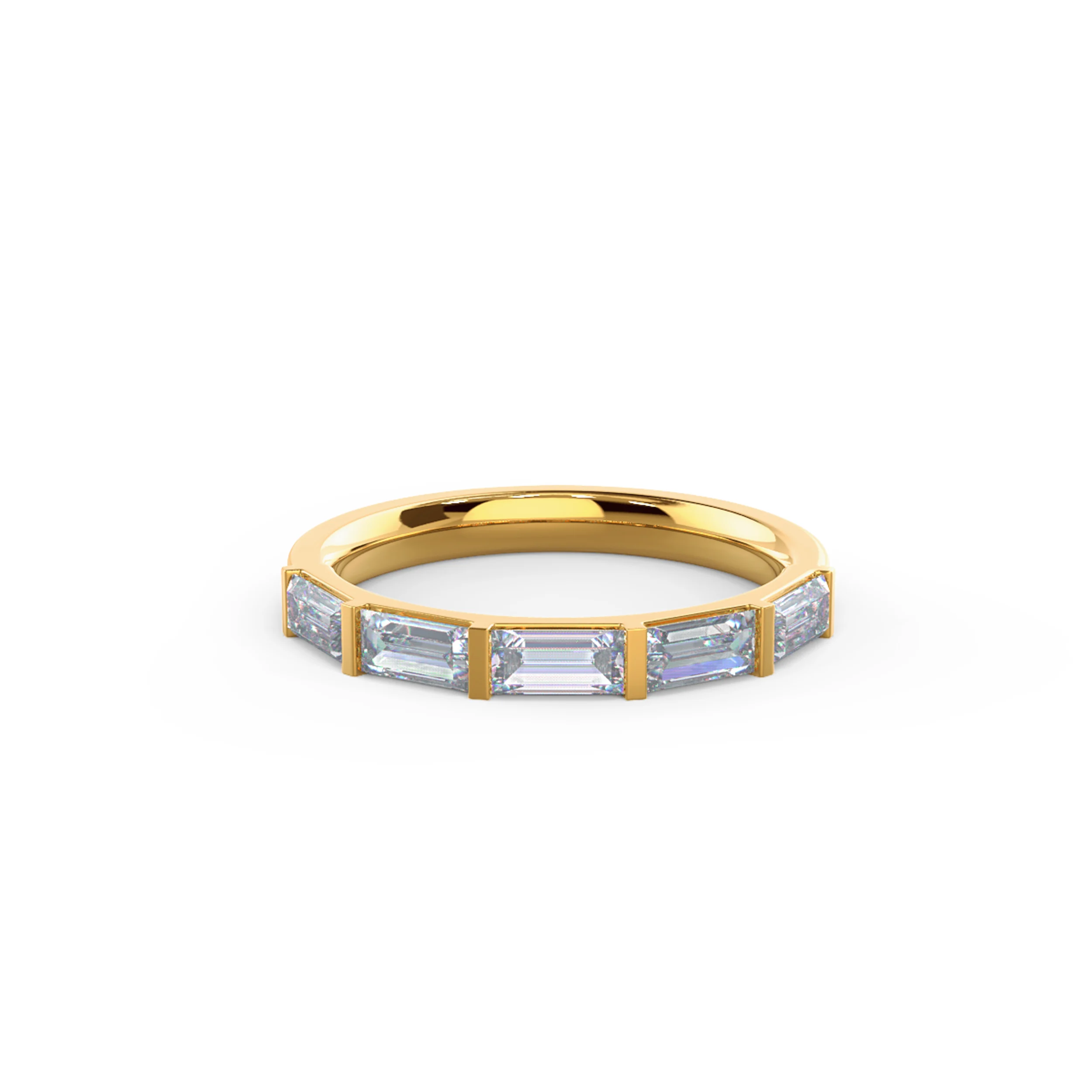 1.0 ctw Lab Diamonds set in Yellow Gold Baguette East-West Five Stone (Main View)