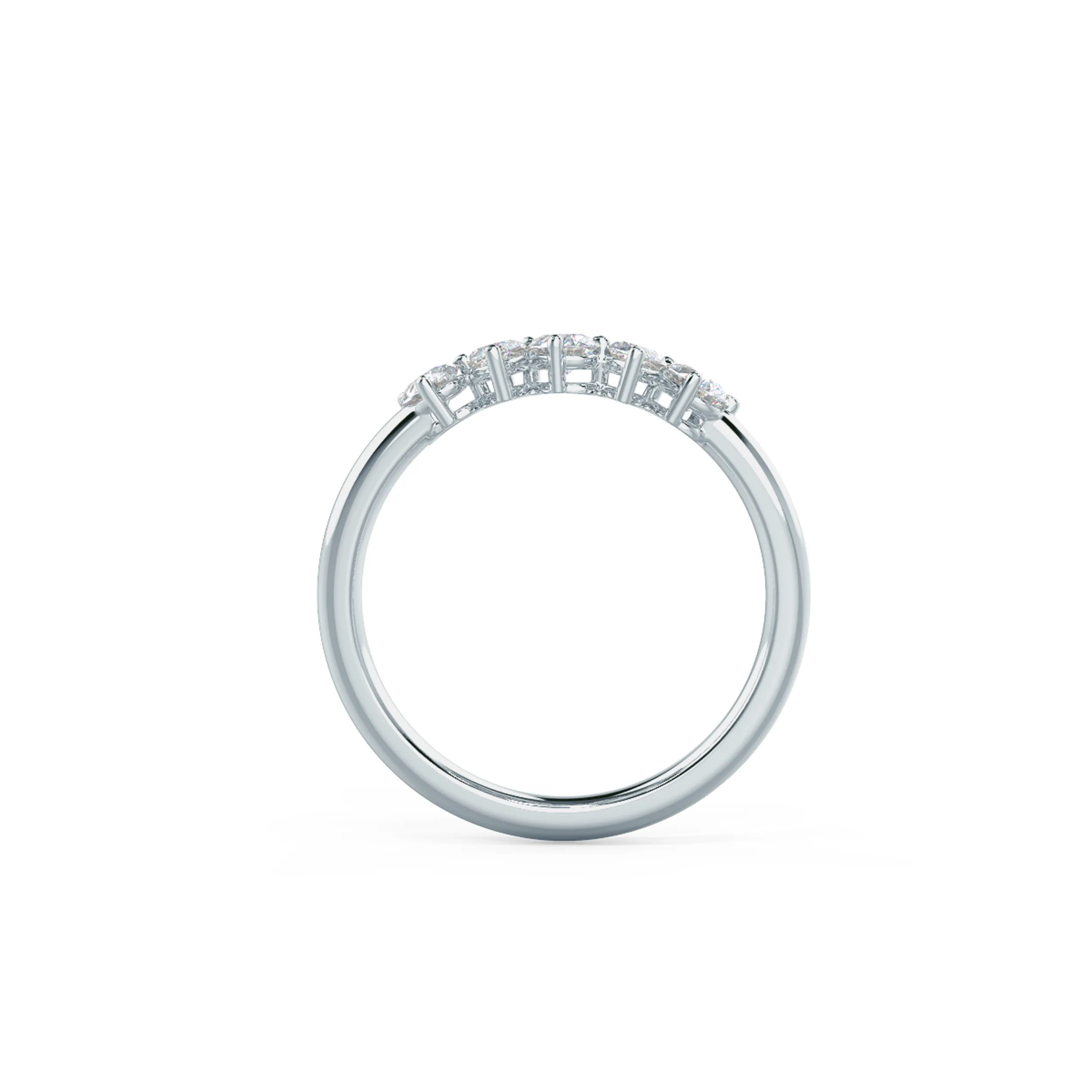 Hand Selected 0.5 ct Created Diamonds Lauren Five Stone in 18k White Gold (Profile View)